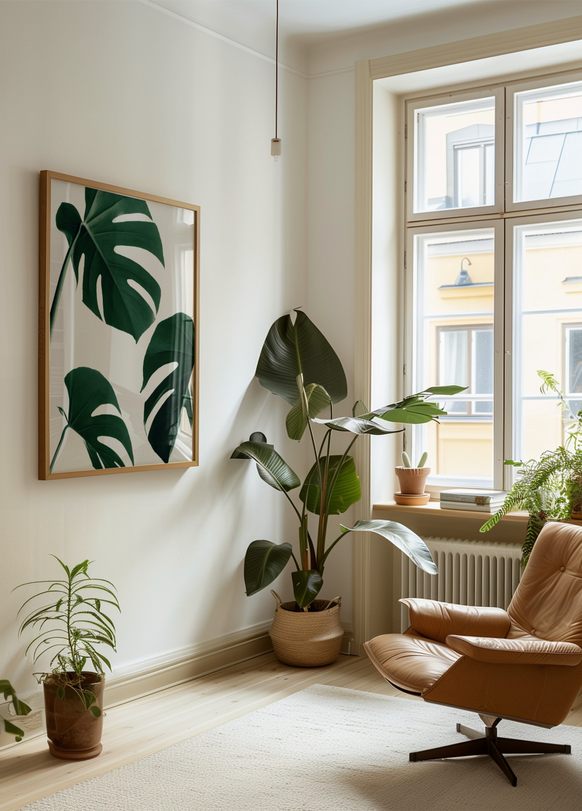 Verse groene Monstera-bladeren