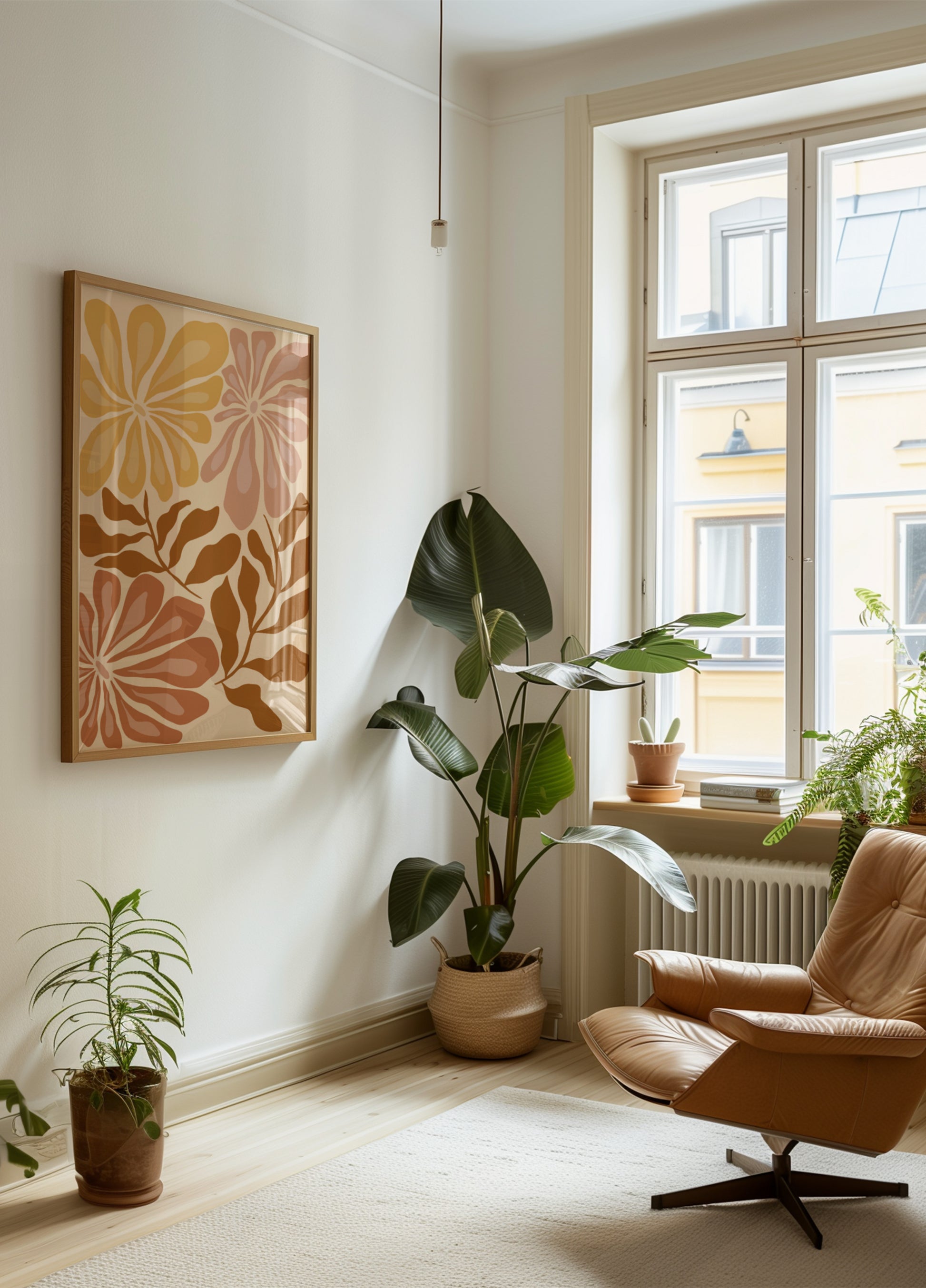 Boho bloemen aardetinten