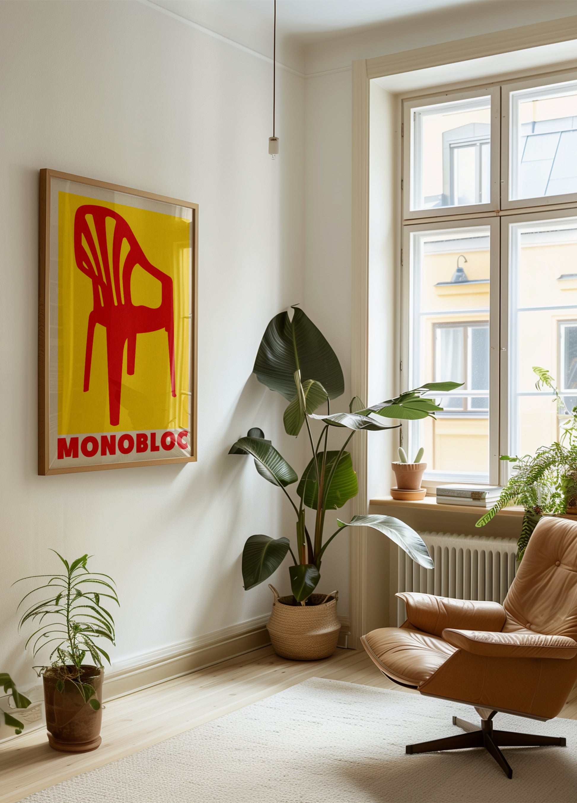 Rode monoblokstoel