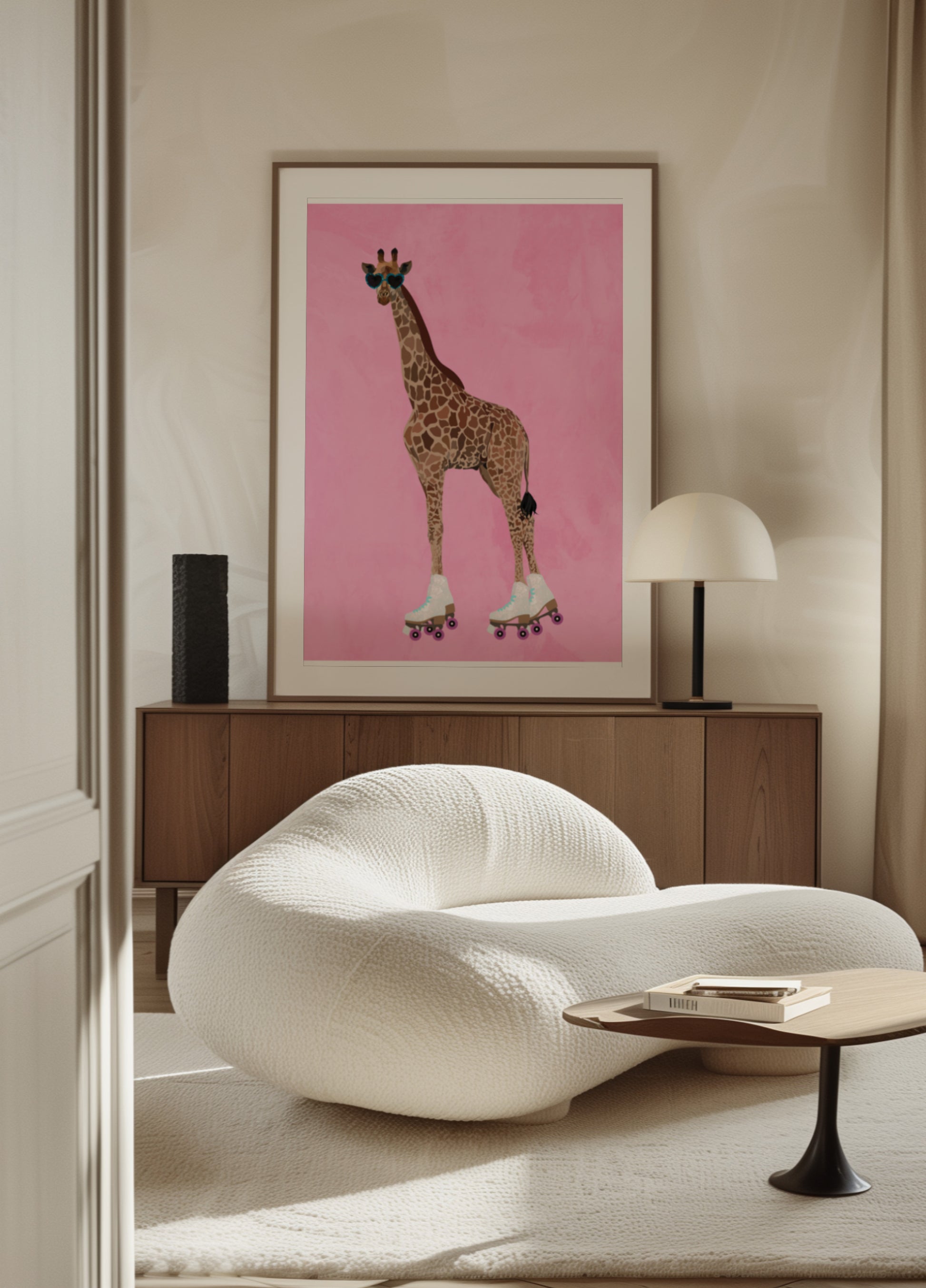 Coole giraffe rolschaatsen