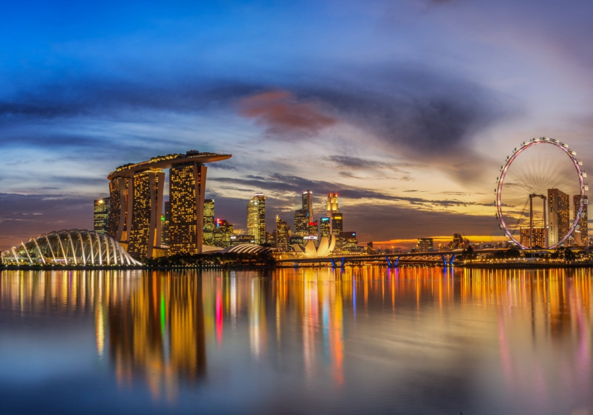 Marina Bay schemeringgloed