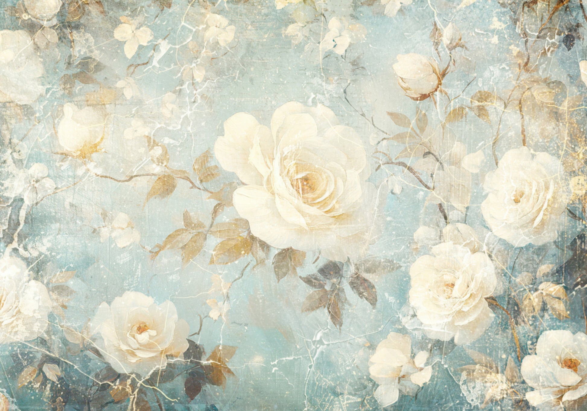 Vintage witte rozen