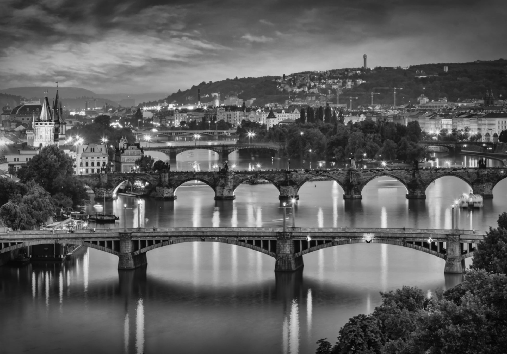 Nachtbruggen van Praag