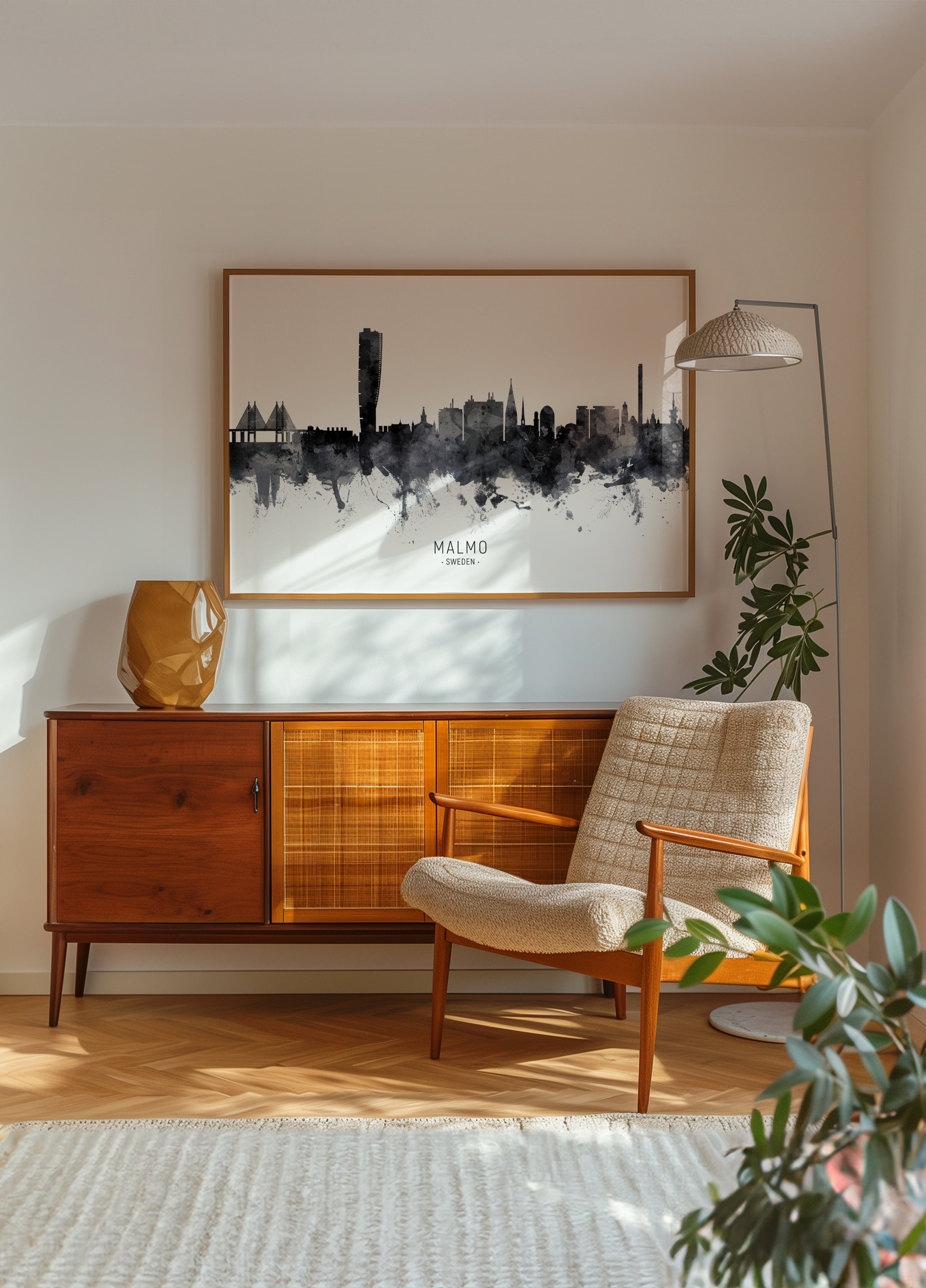 Malmö Skyline aquarel
