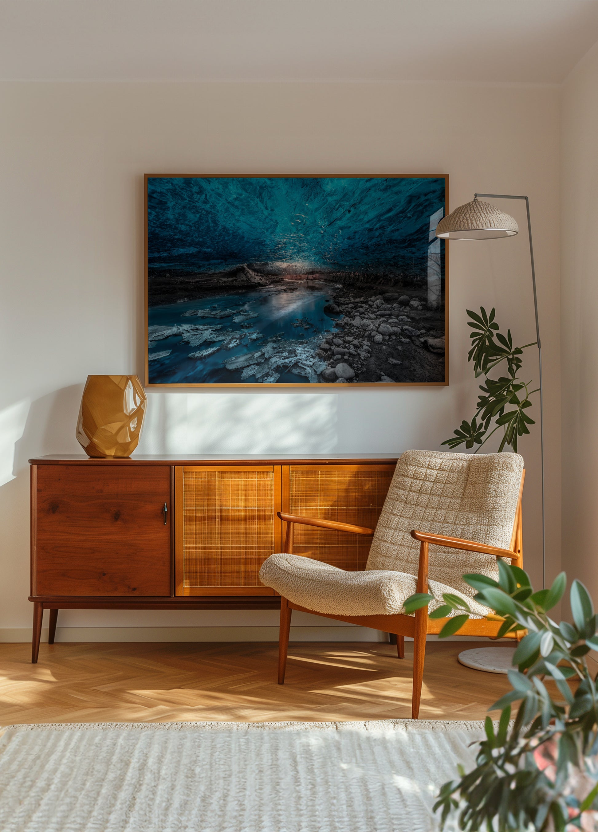 Blauwe ijsgrotstroom
