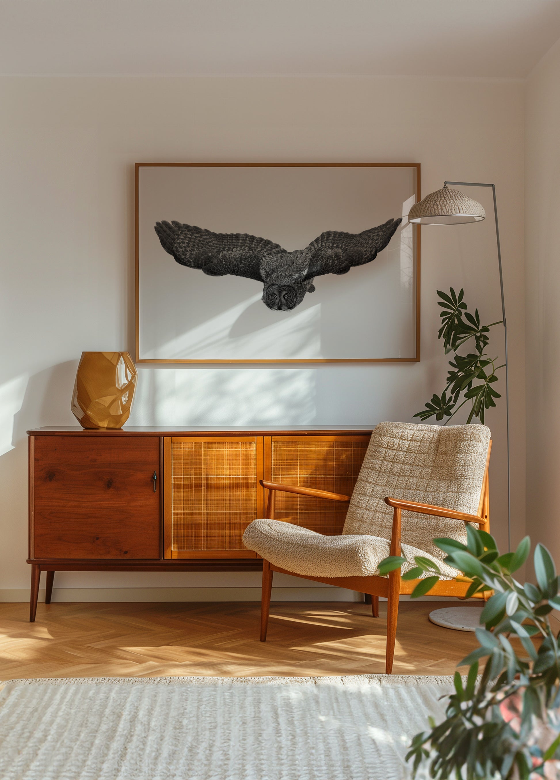 Majestueuze Uil tijdens de vlucht