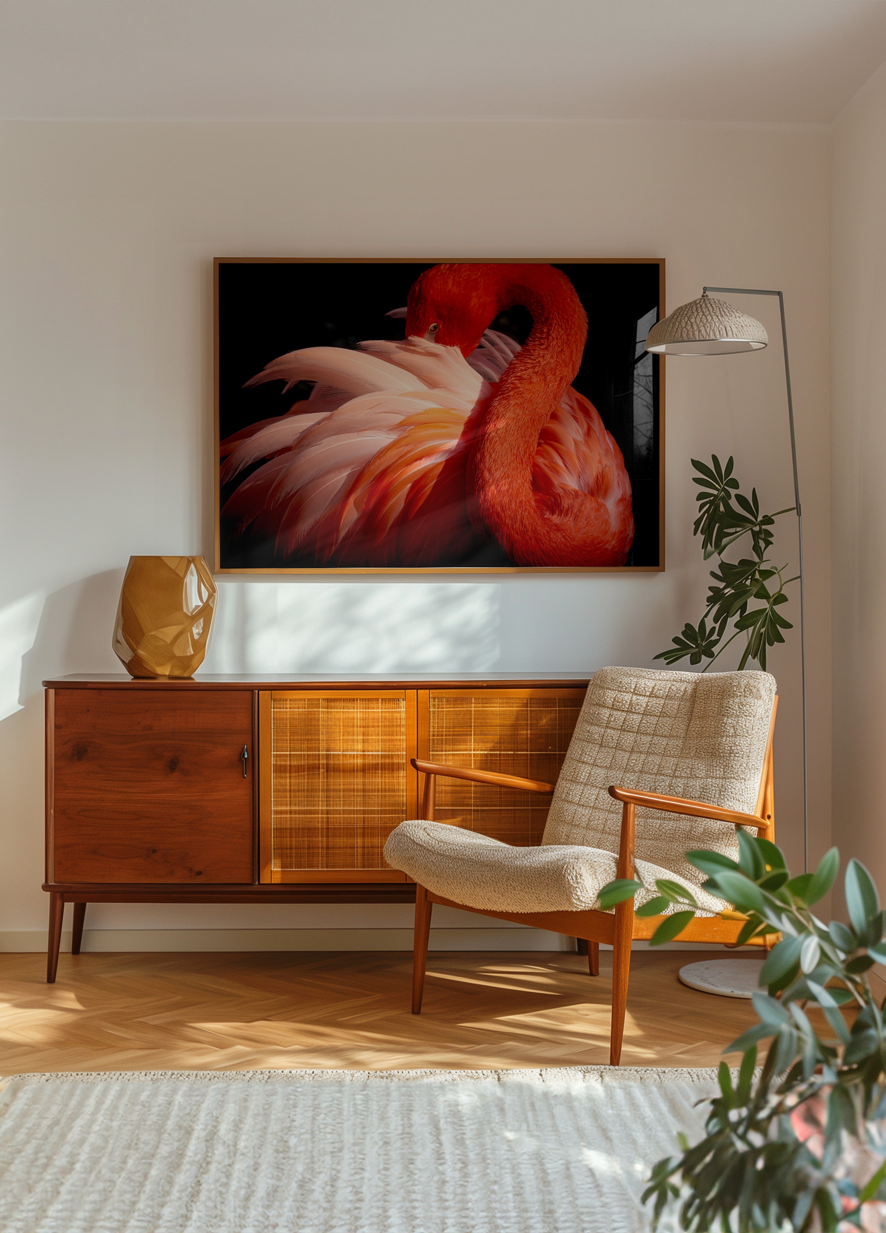 Elegante roze flamingo