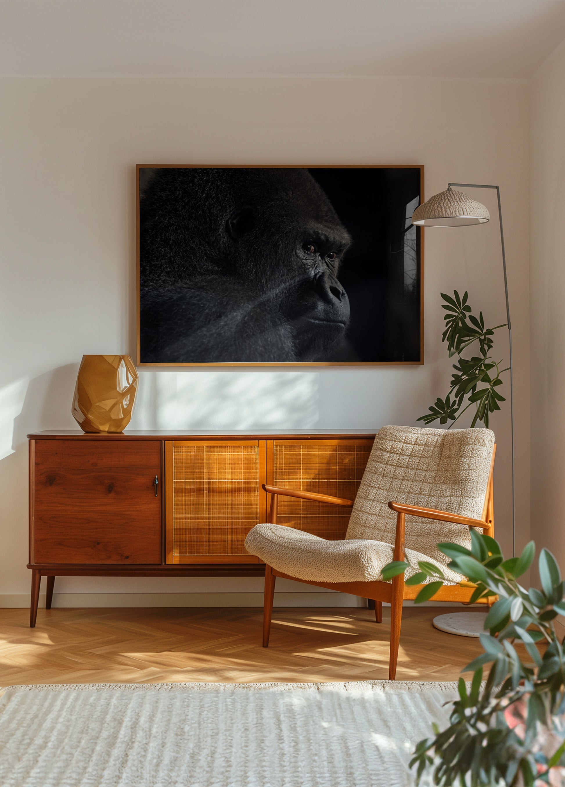 Peinzend gorillaprofiel