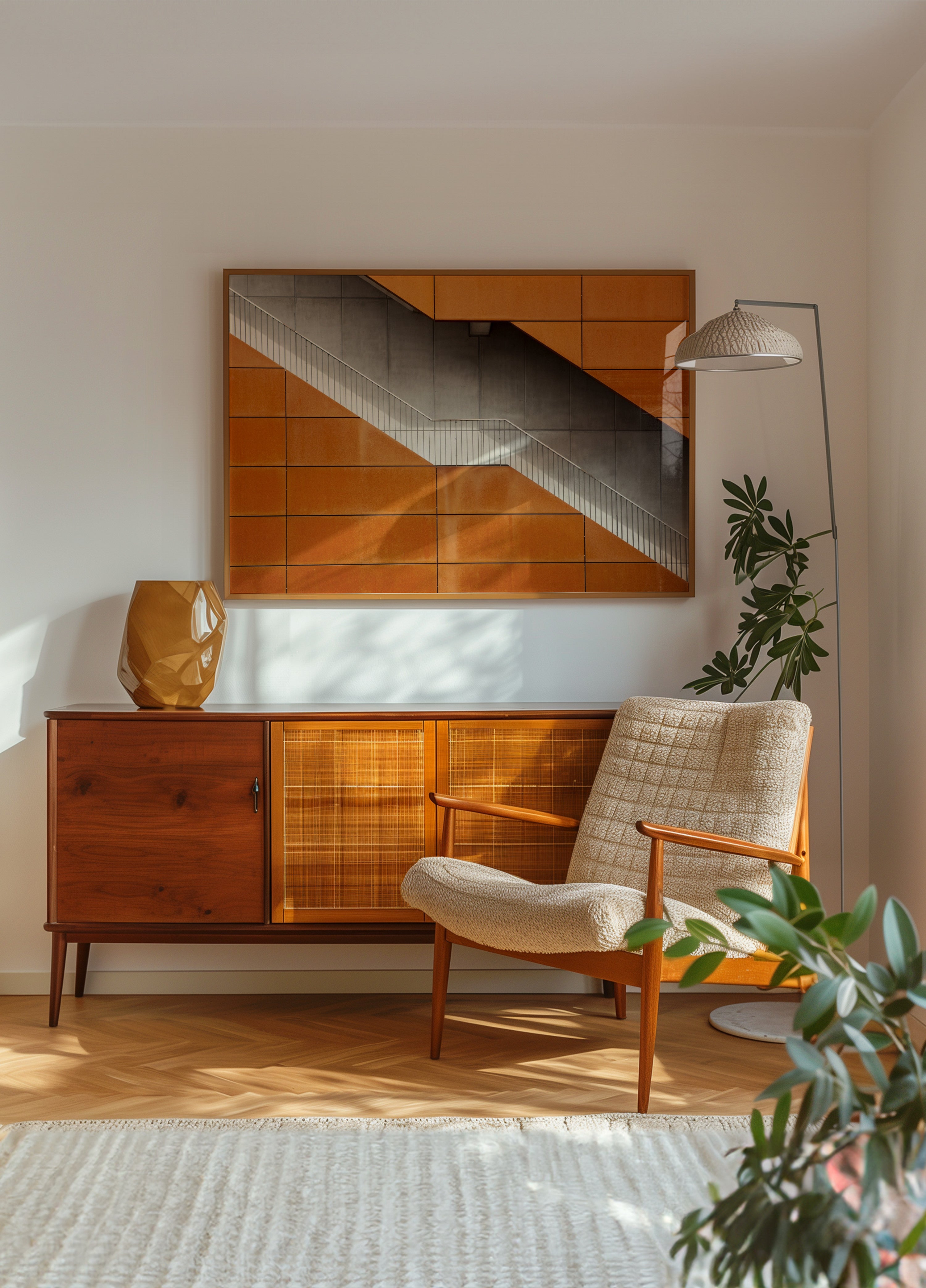 Oranje diagonale trap