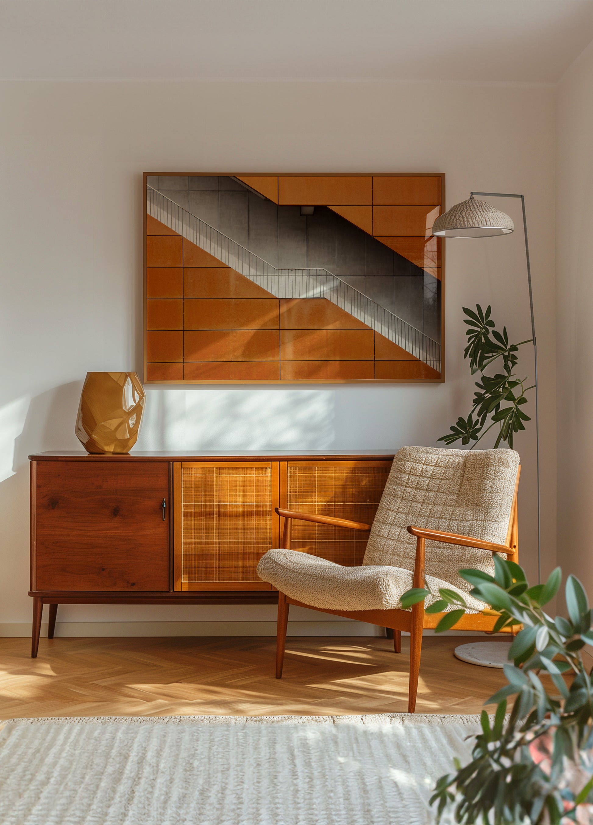 Oranje diagonale trap