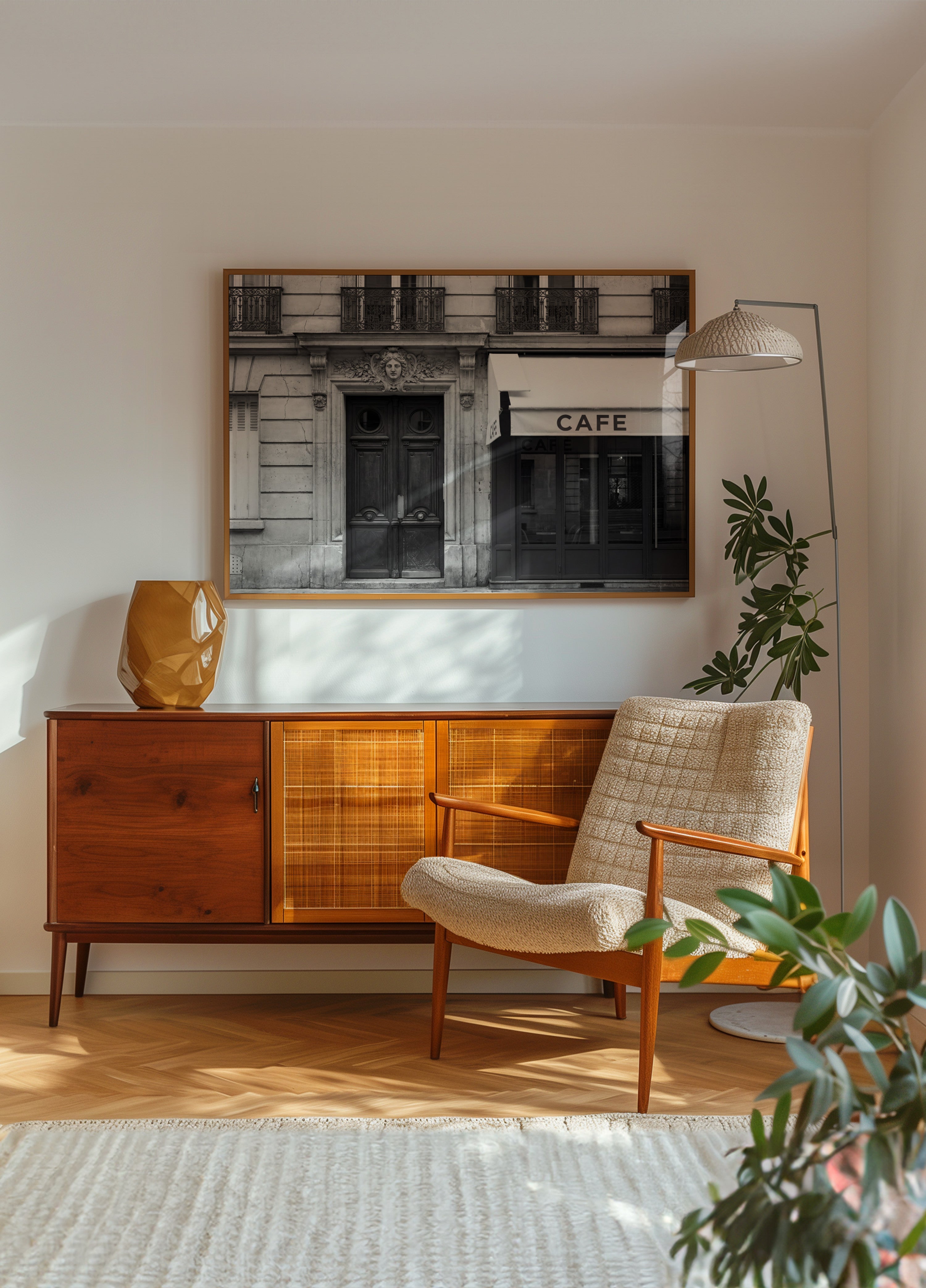 Parijse cafévoorgevel