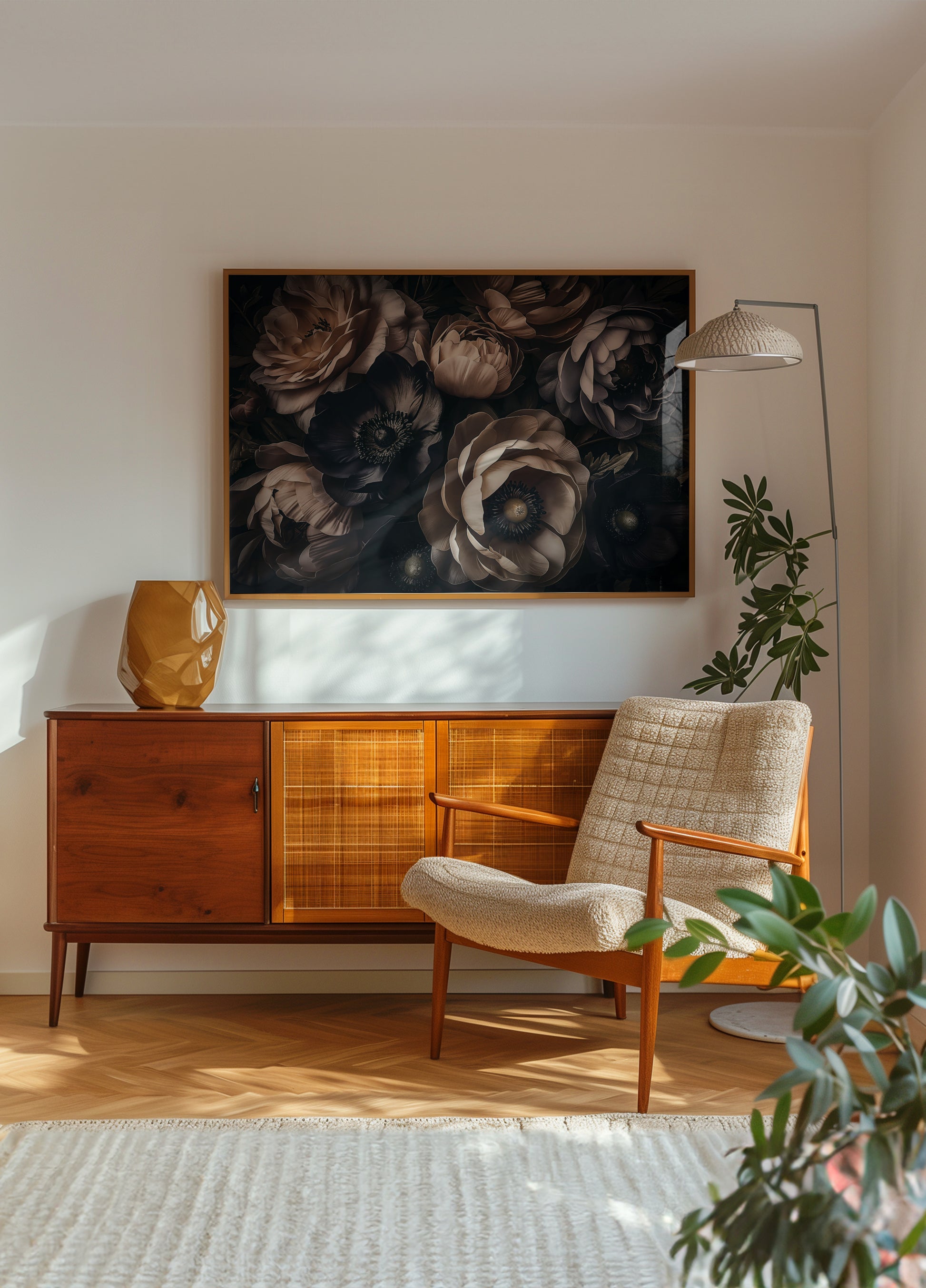 Elegante donkere bloemen