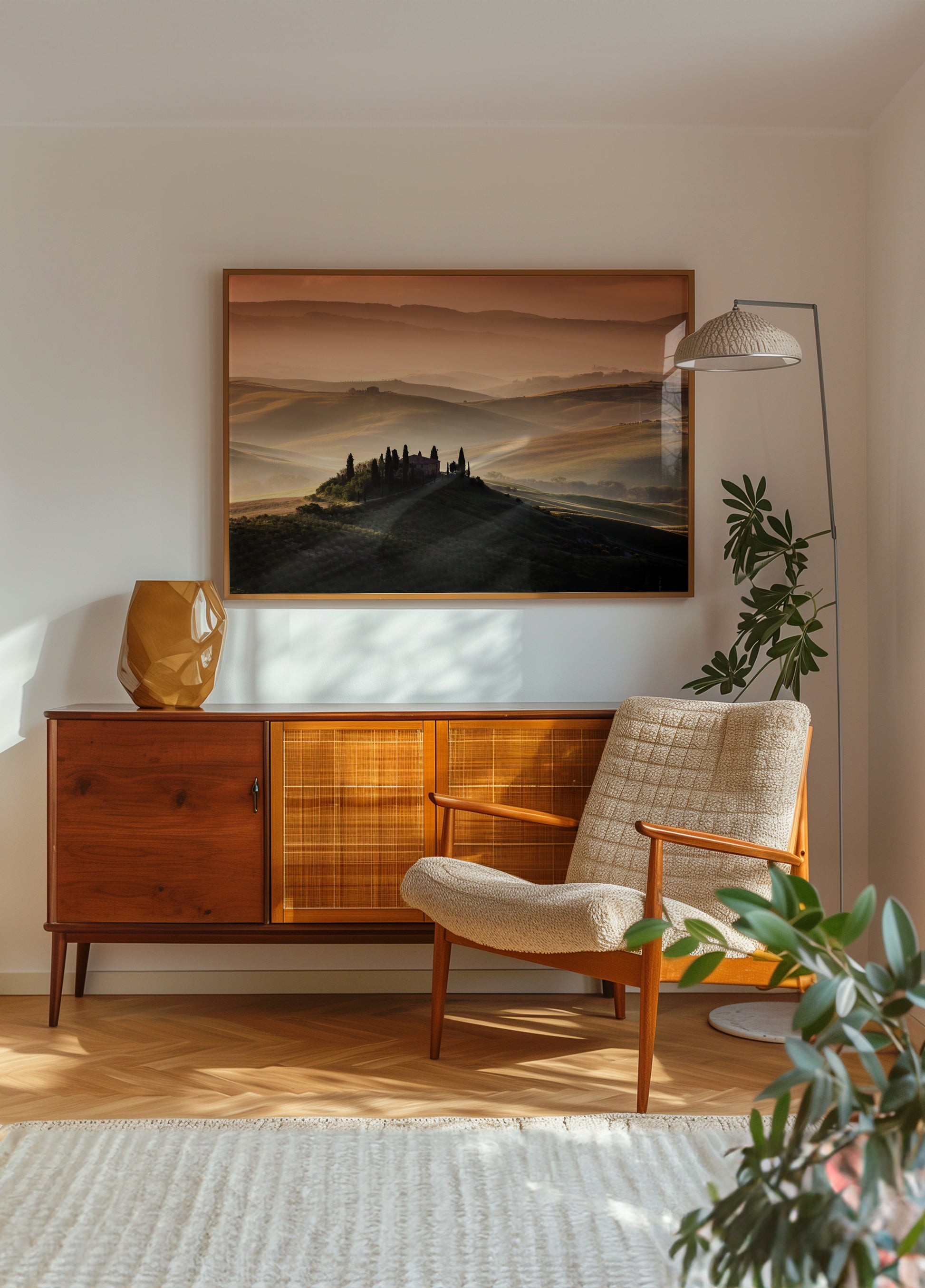 Mistige Toscaanse heuvels