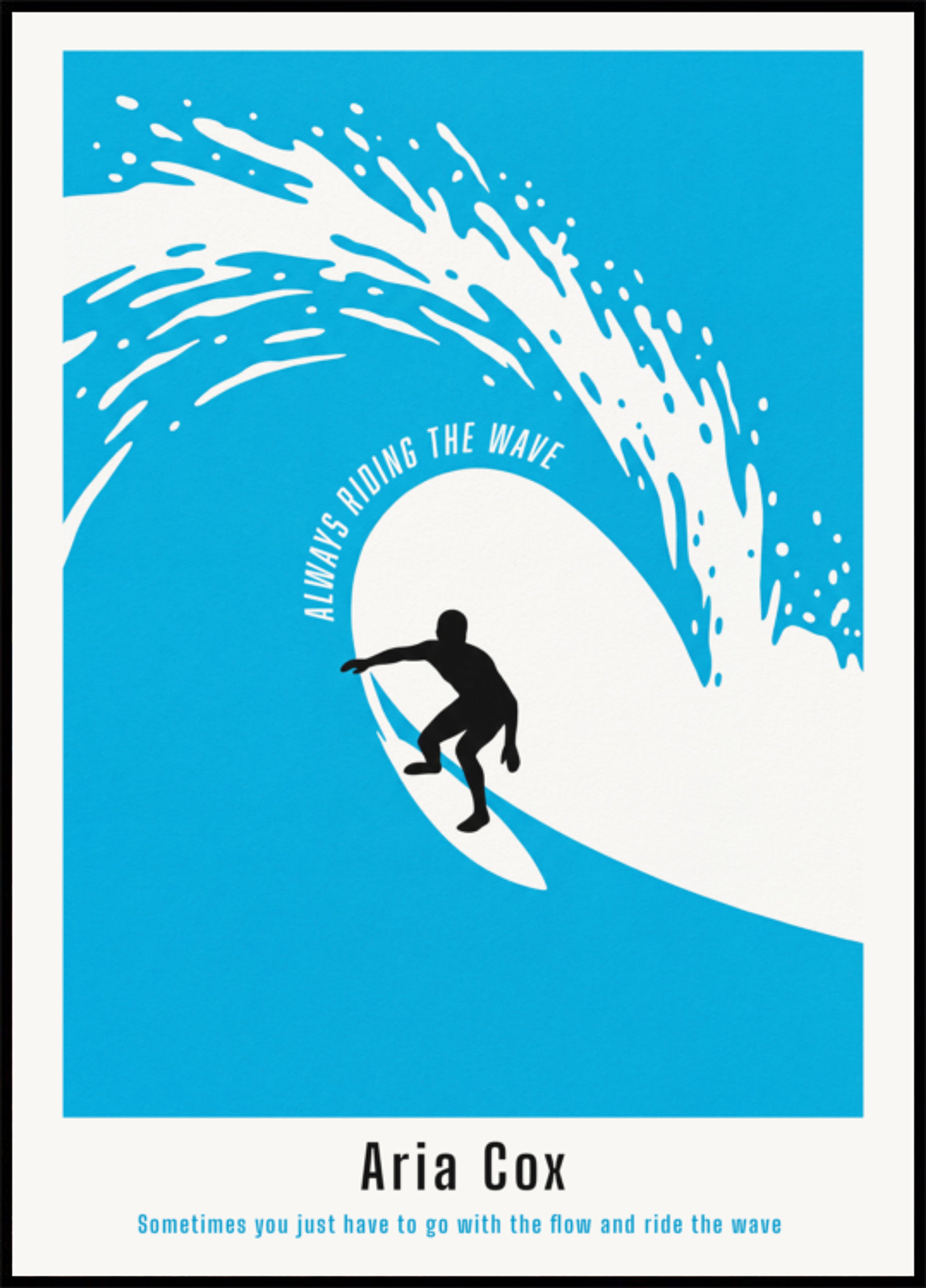 Niet-persoonlijke surferposter van een golf