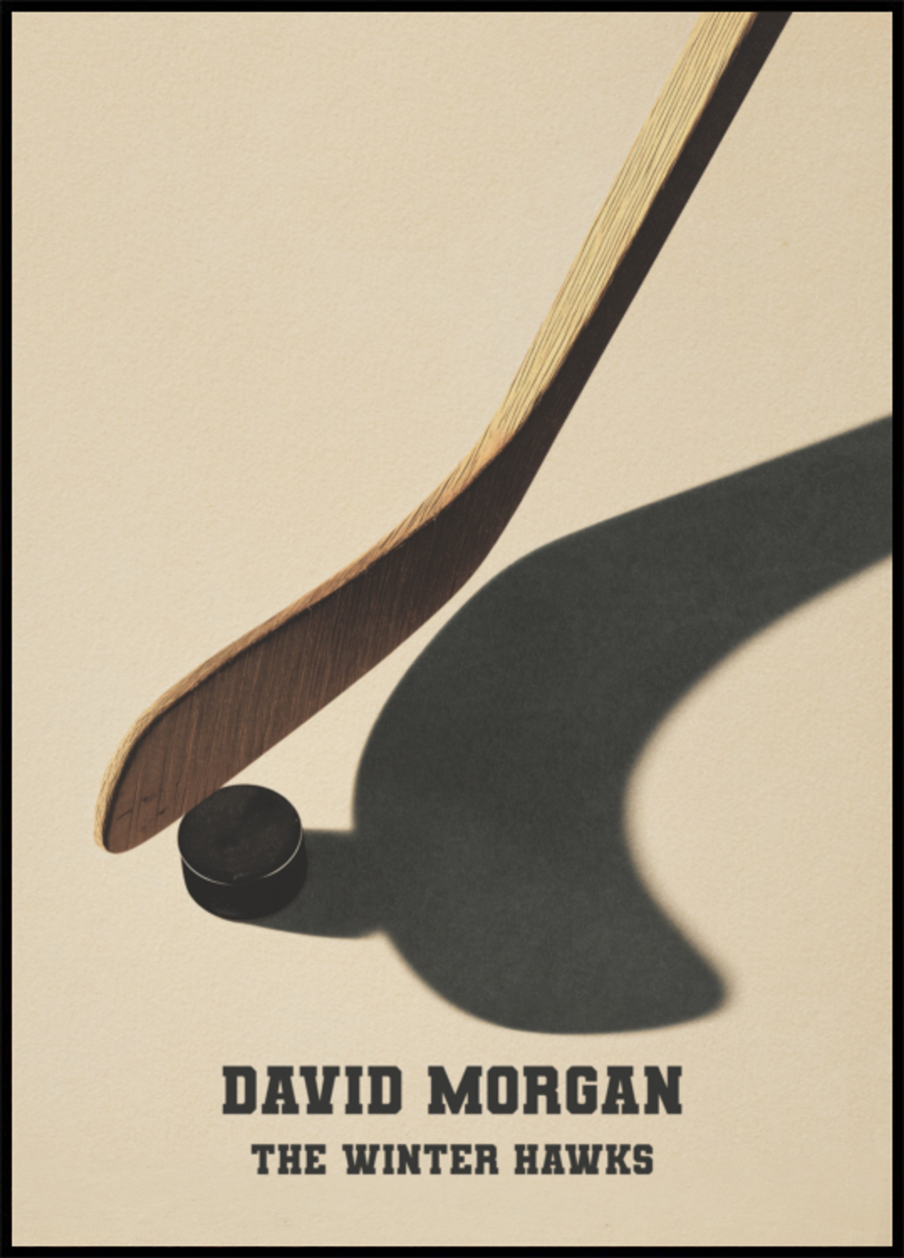 Vintage hockeyschoen en puck-schaduwticket