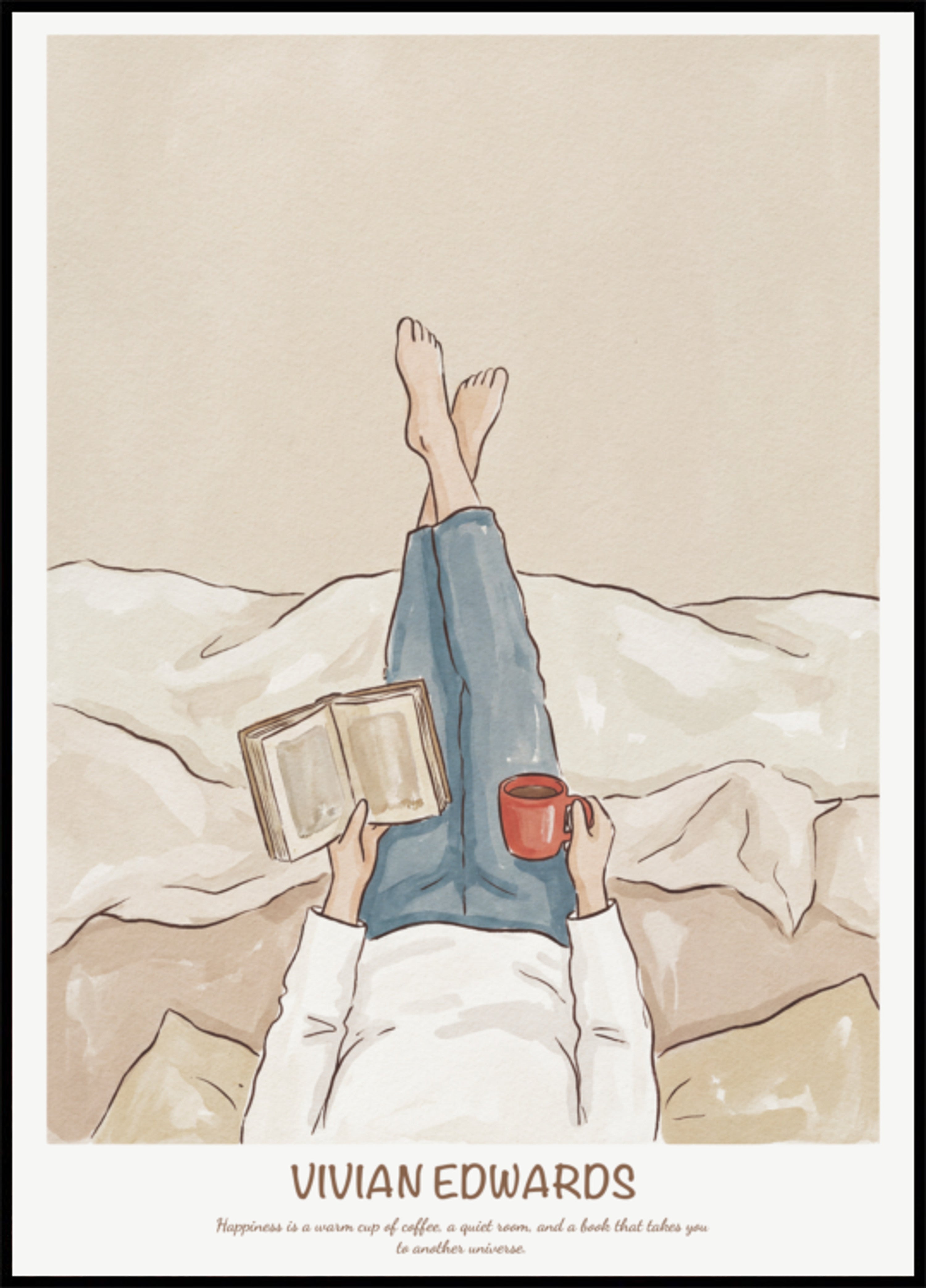 Koffie en lezenIllustratie