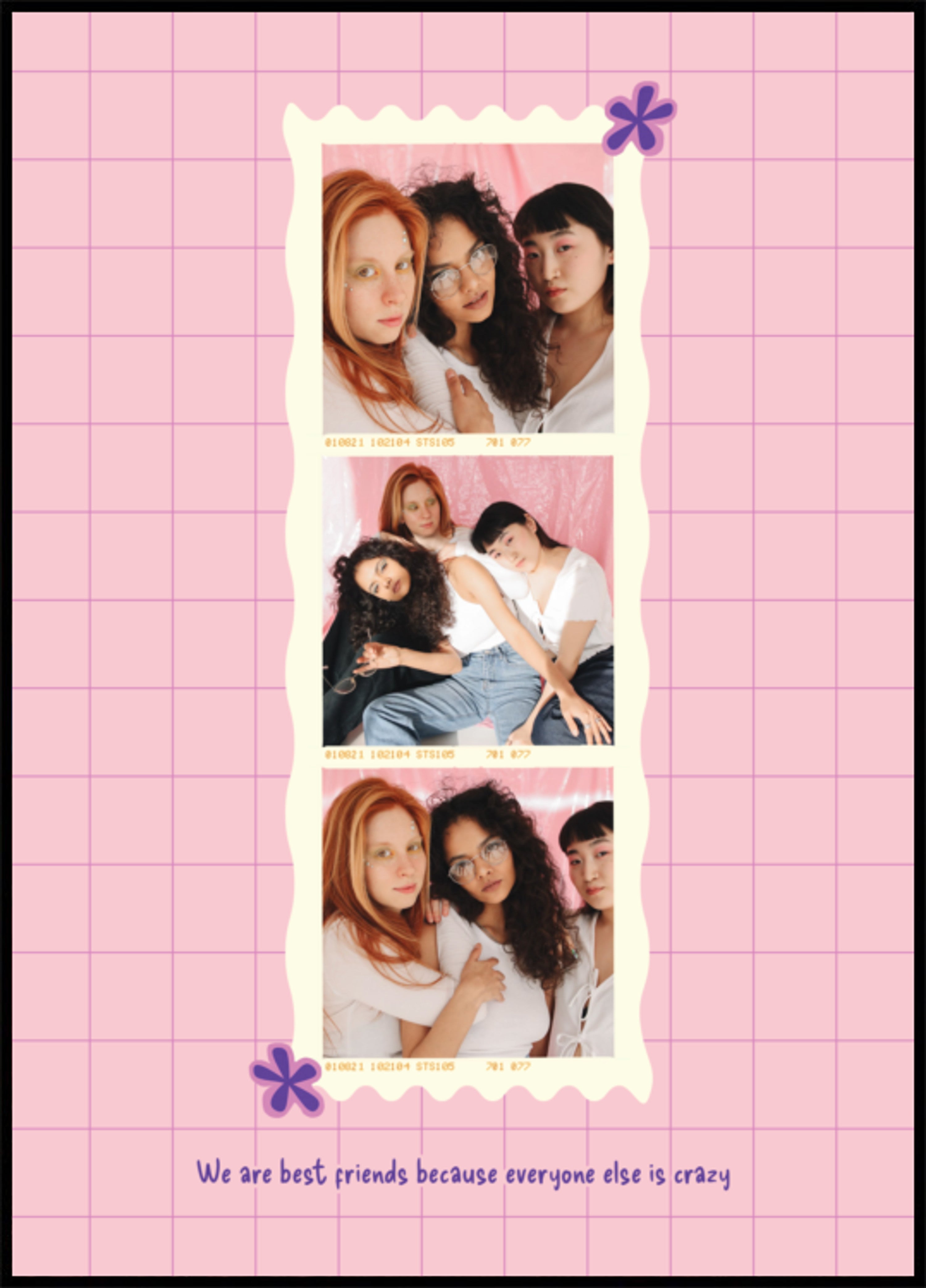 Roze Polaroid Vriendencollage