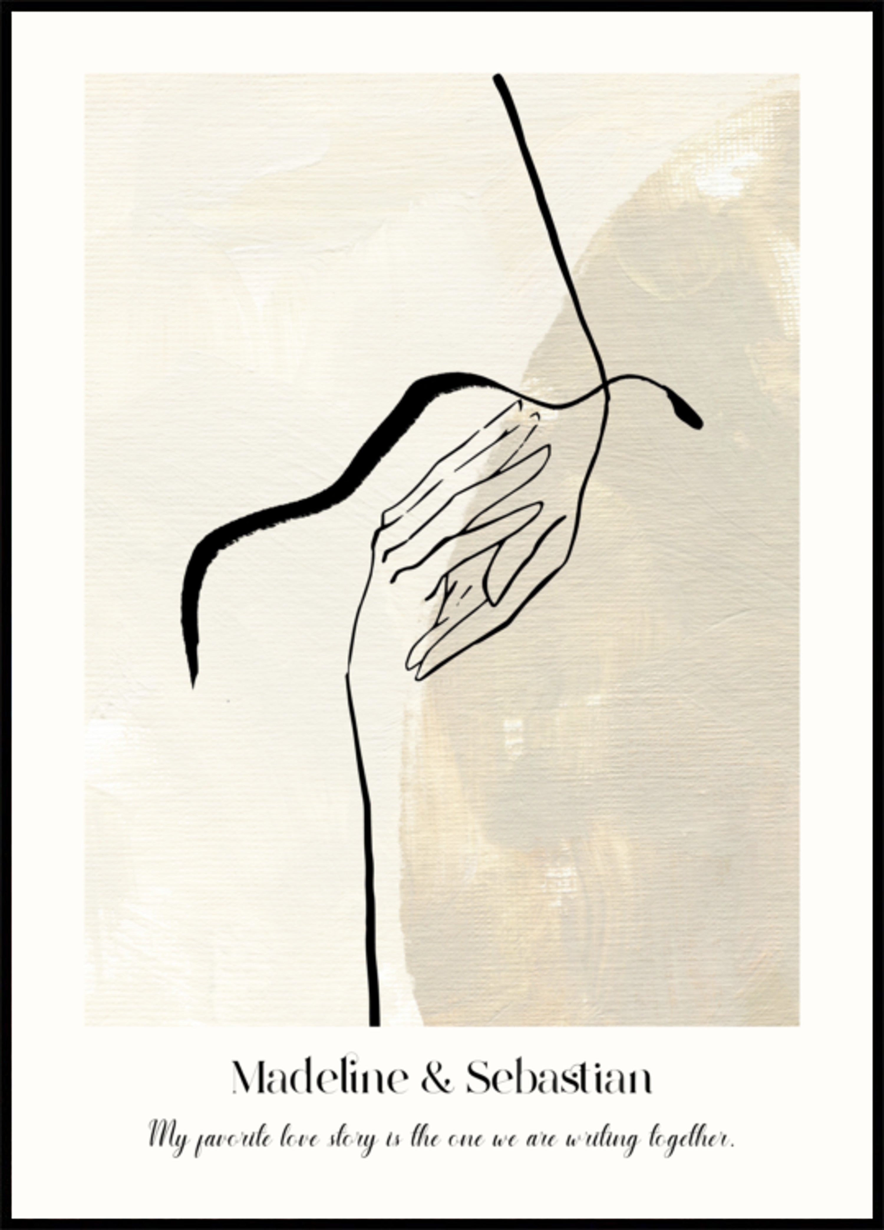 Minimalistische abstracte liefdeslijn kunstposter