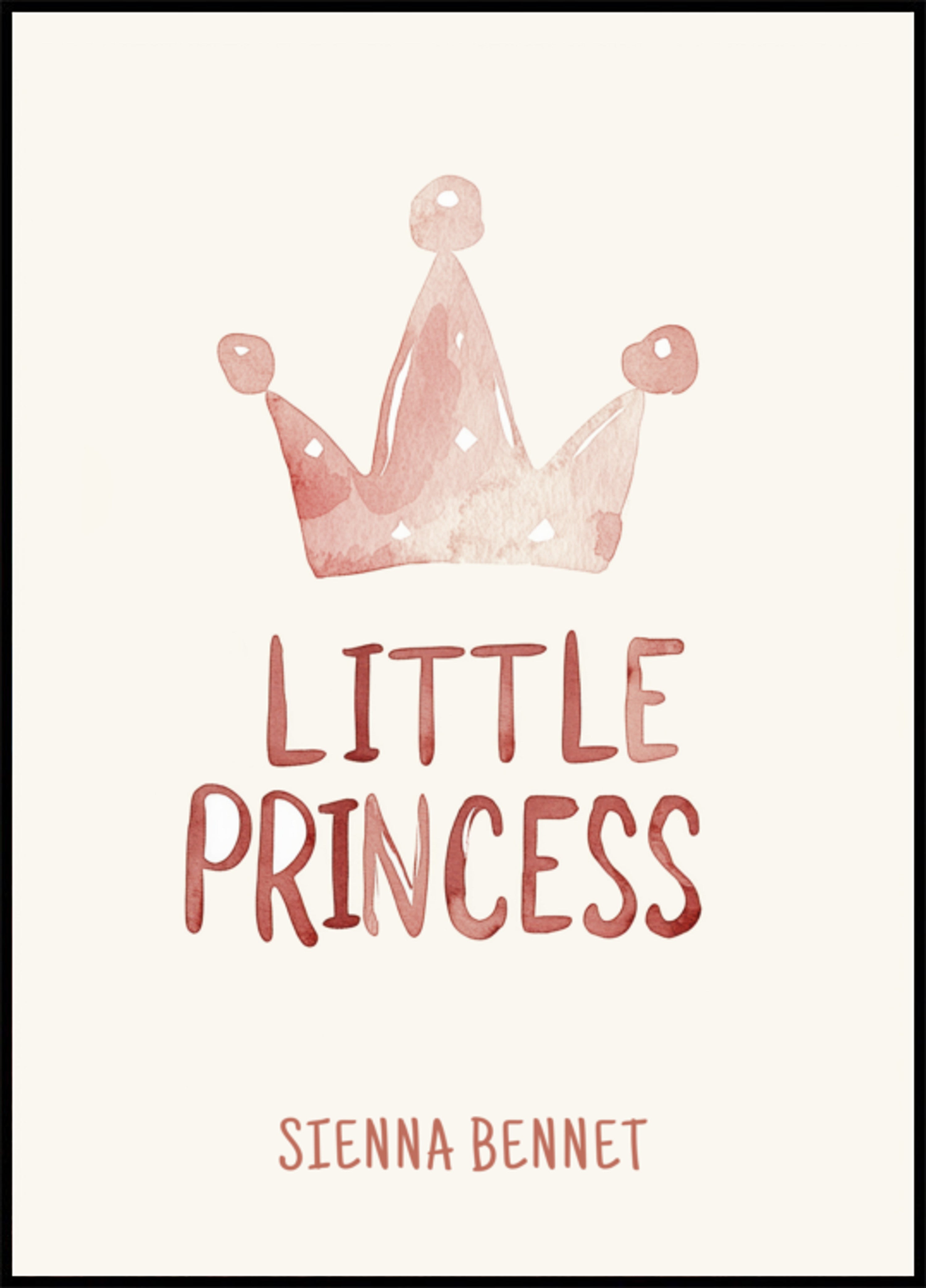 Aquarel schilderij met een kroon voor een prinsesje