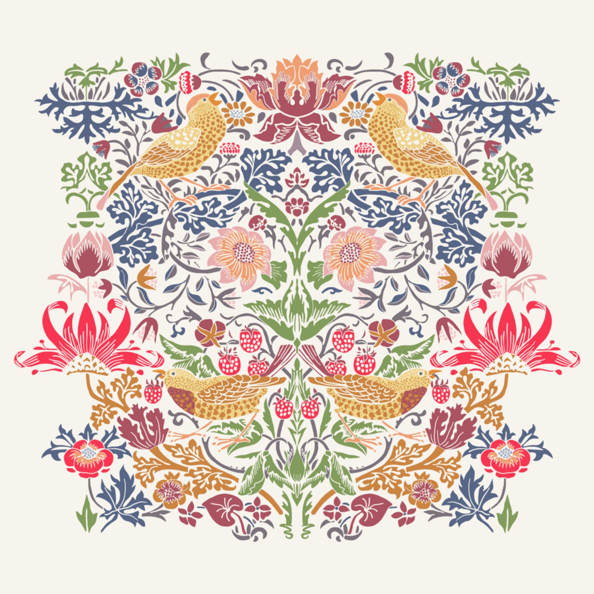 Vintage botanische vogels