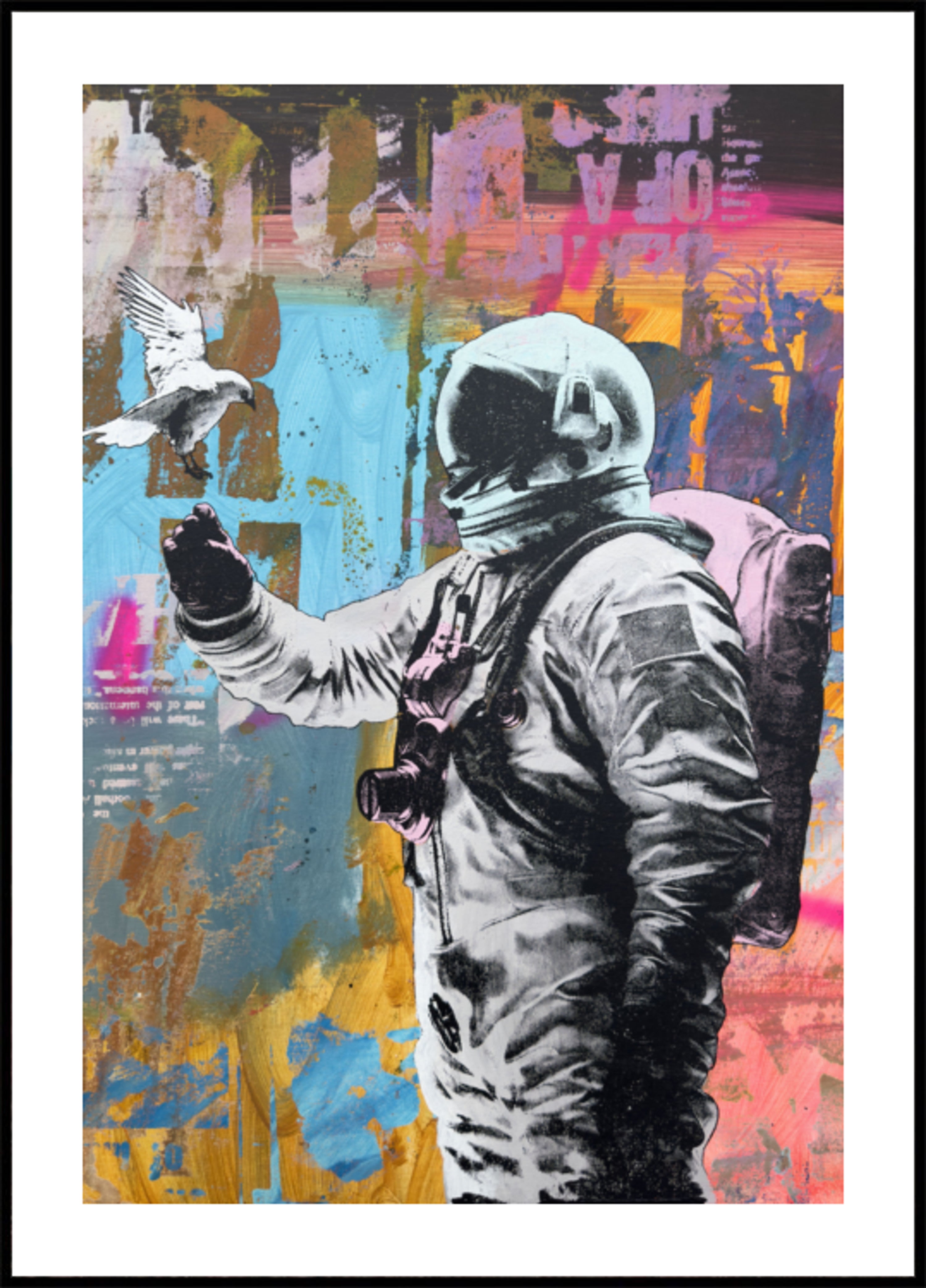 Astronaut ontmoet duif