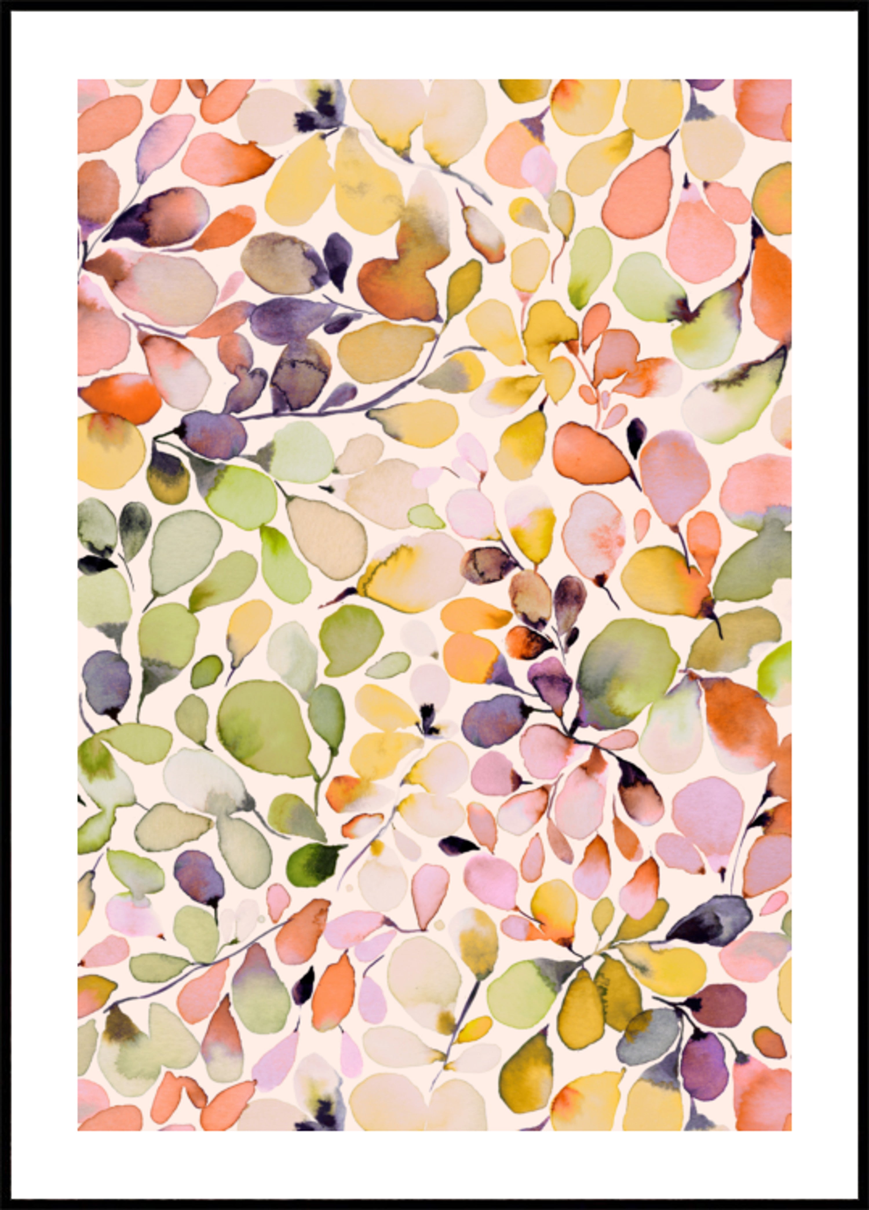 Kleurrijke aquarelbladeren