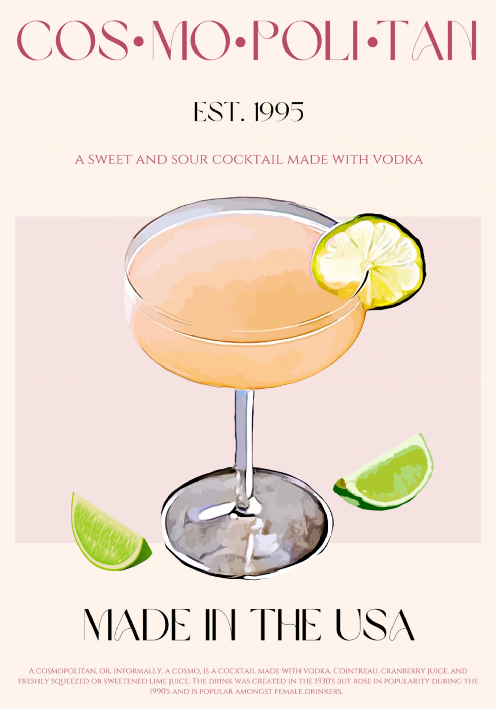 Kosmopolitische Cocktail Met Limoen