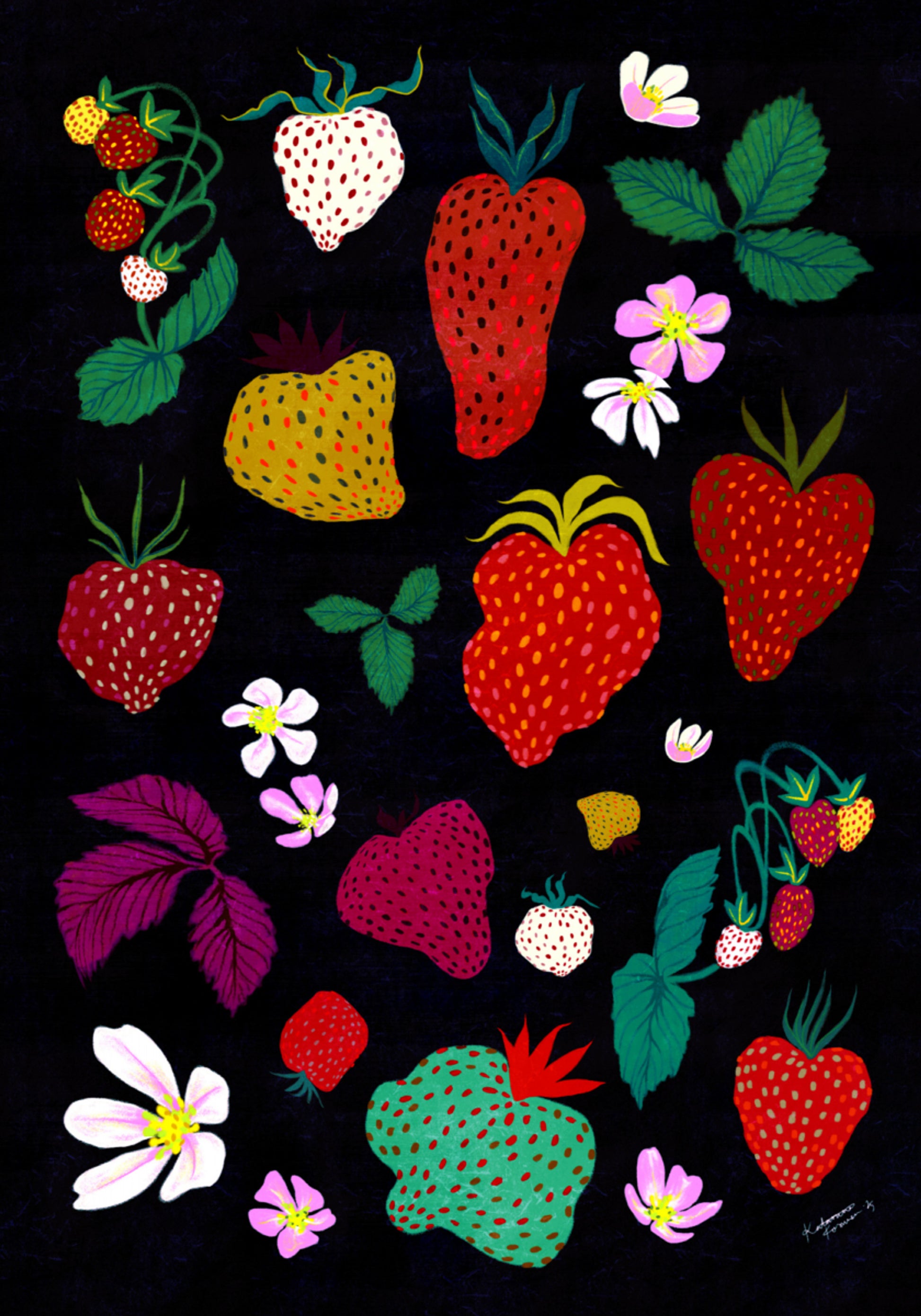 Grillige aardbeienoogst