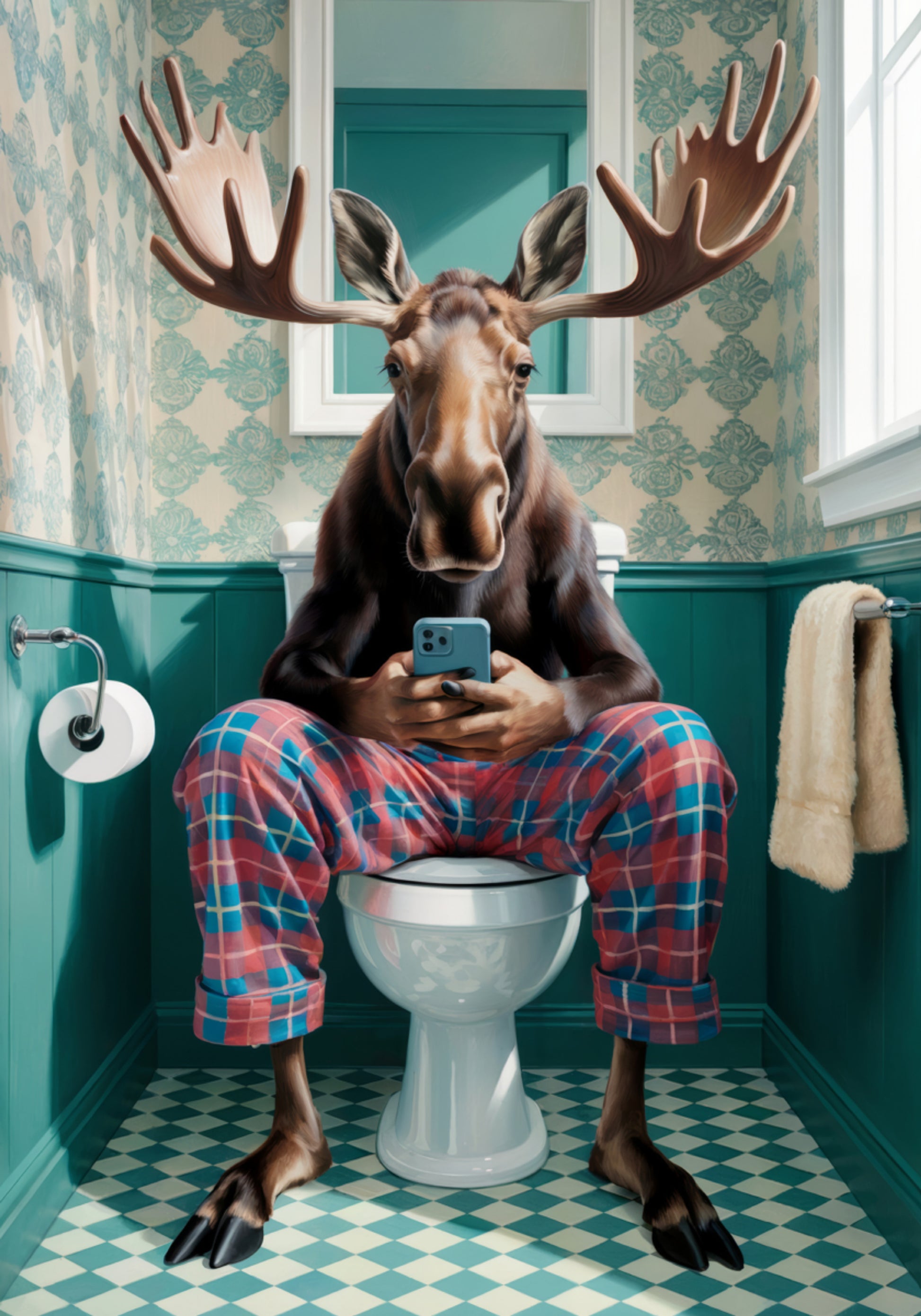 Pyjama Moose Badkamer