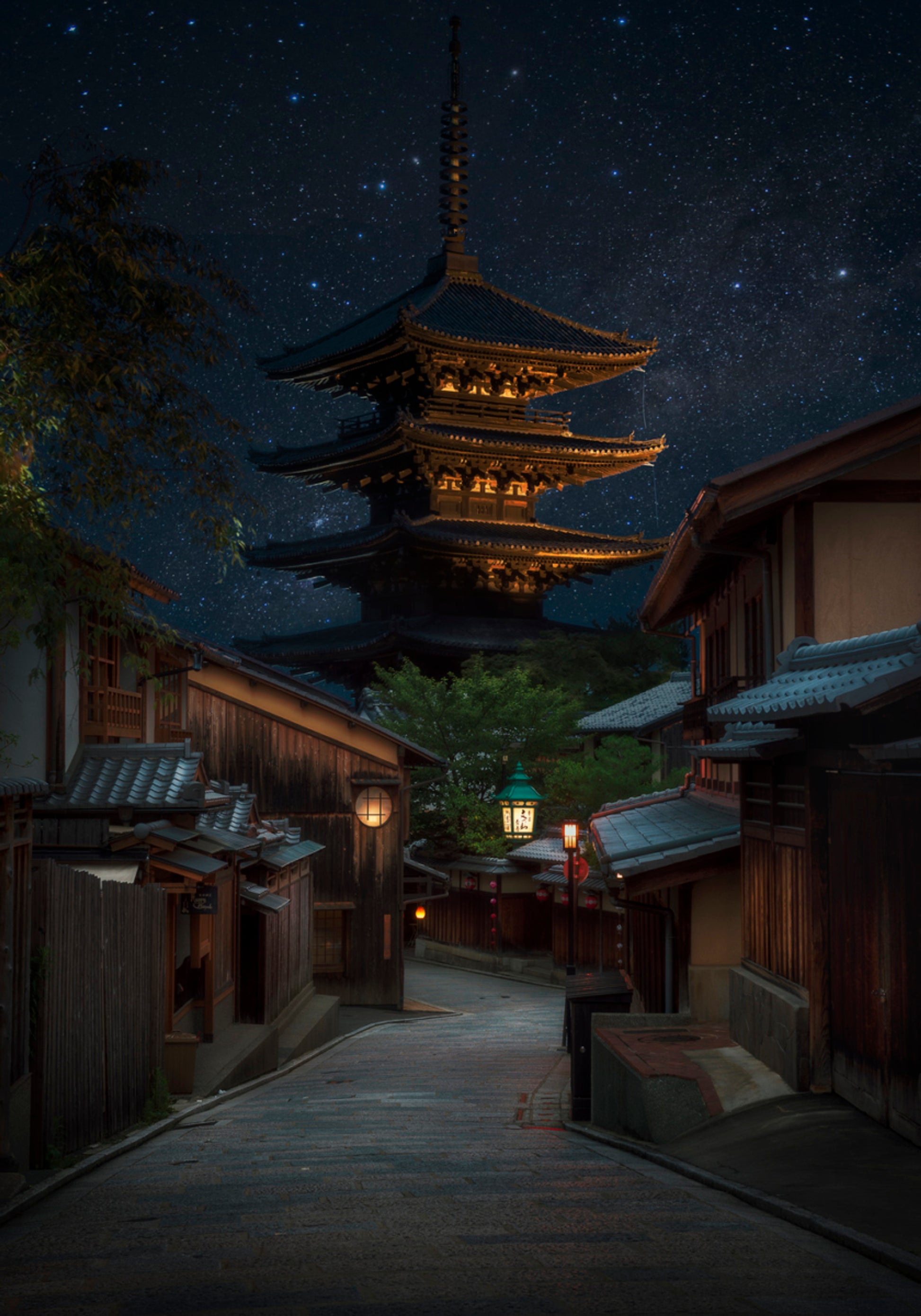 Kyoto Pagode Sterrennacht