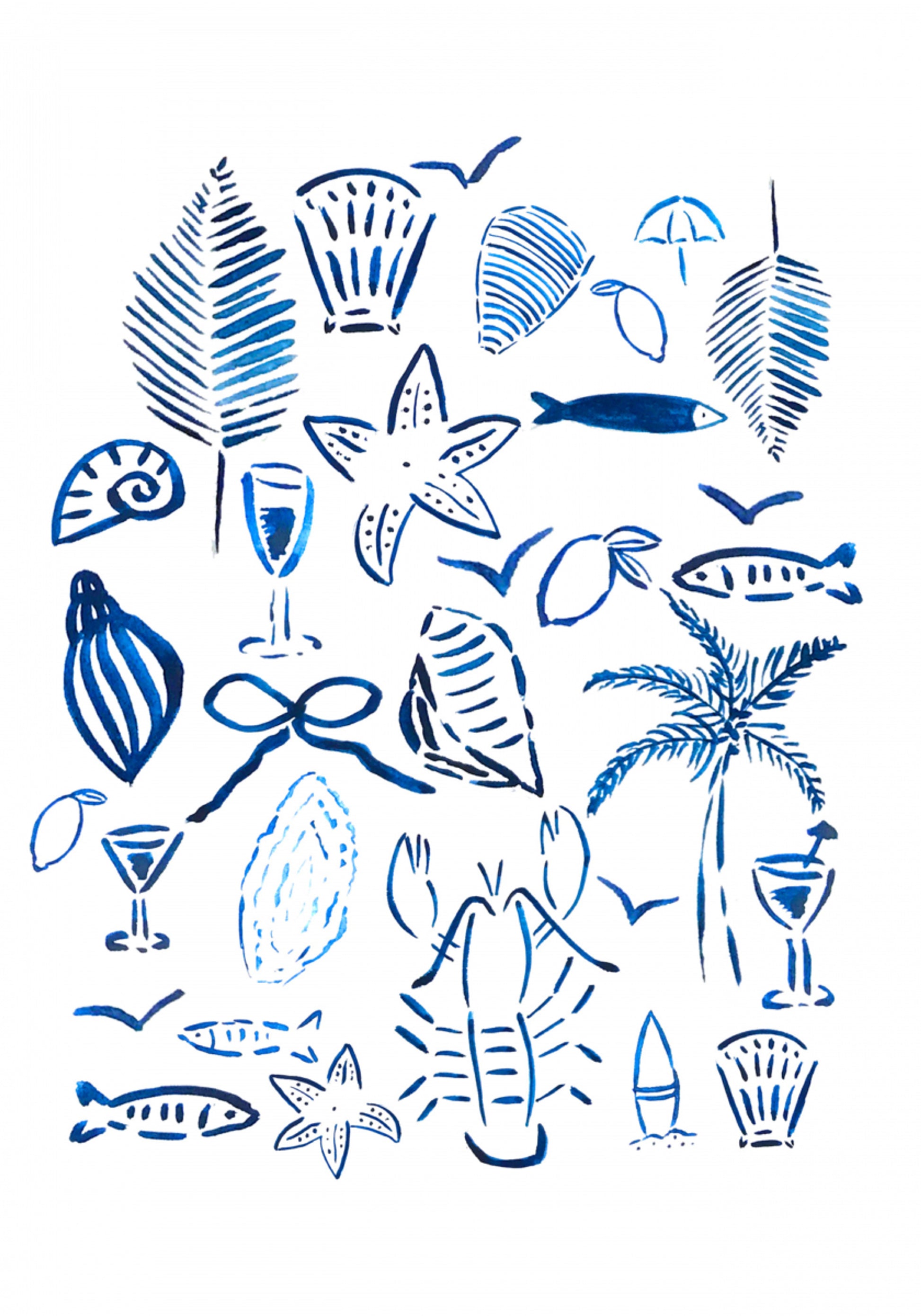 Blauwe kustelementen