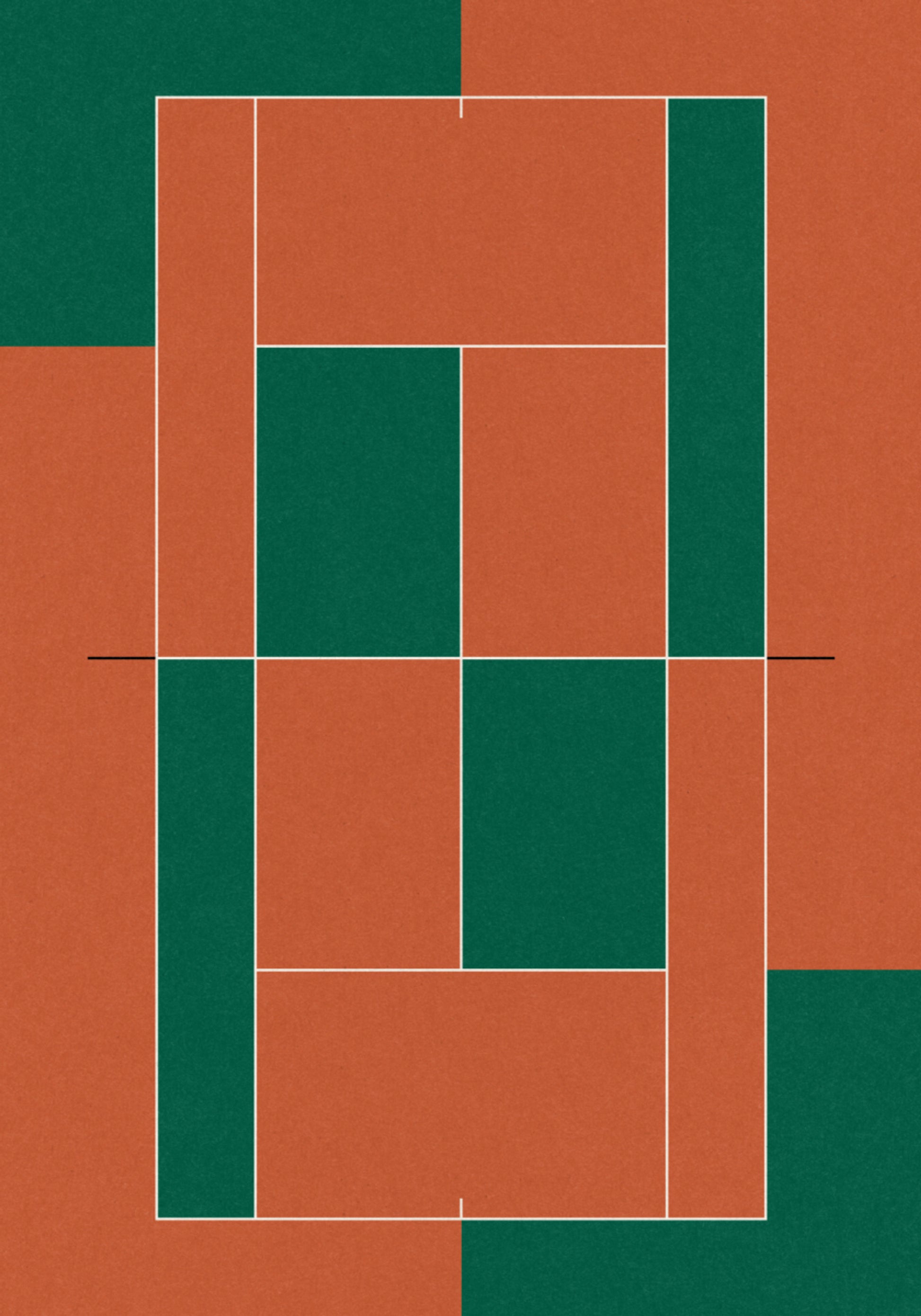 Geometrische tennisbaan