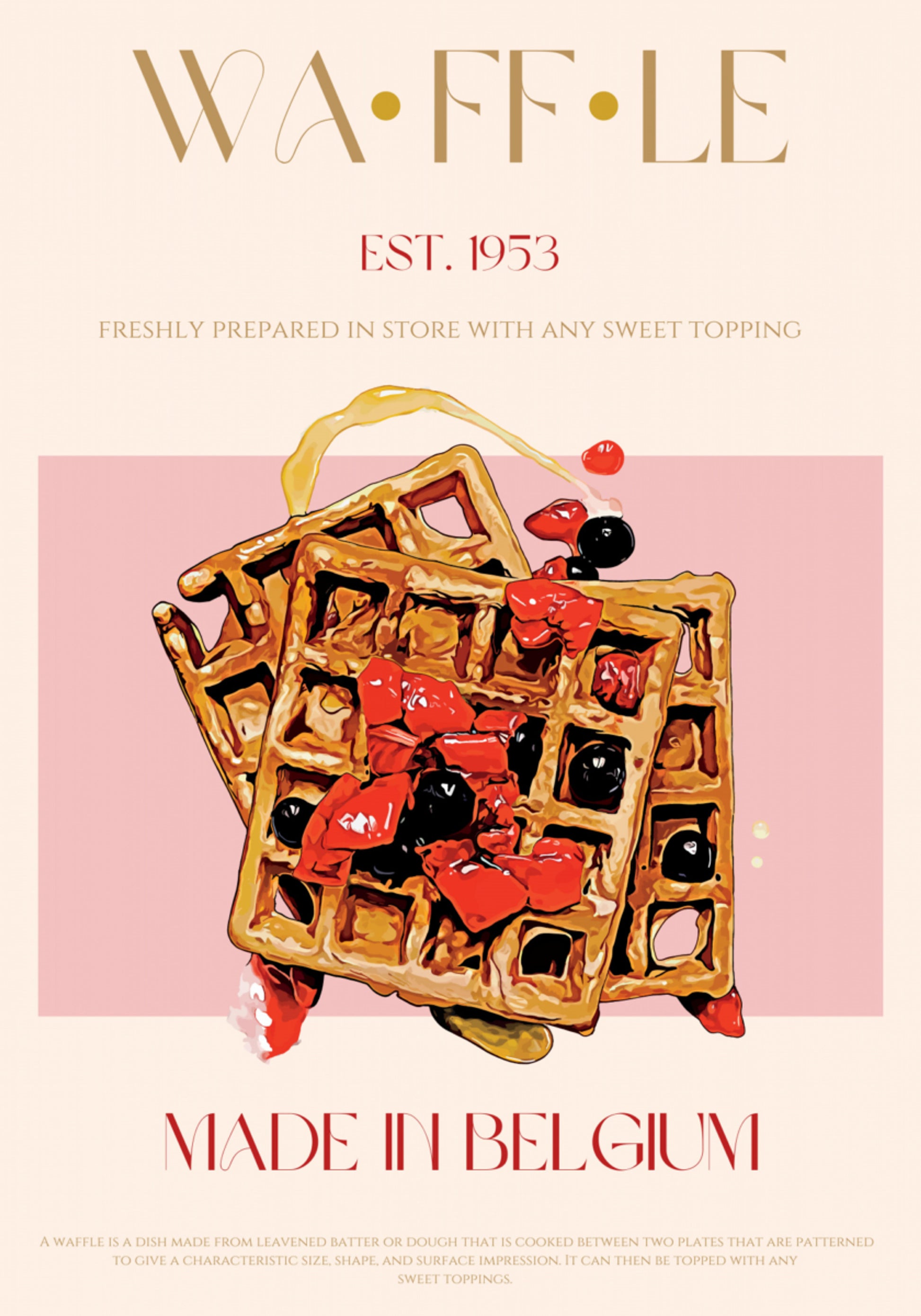 Belgische wafels met bessen