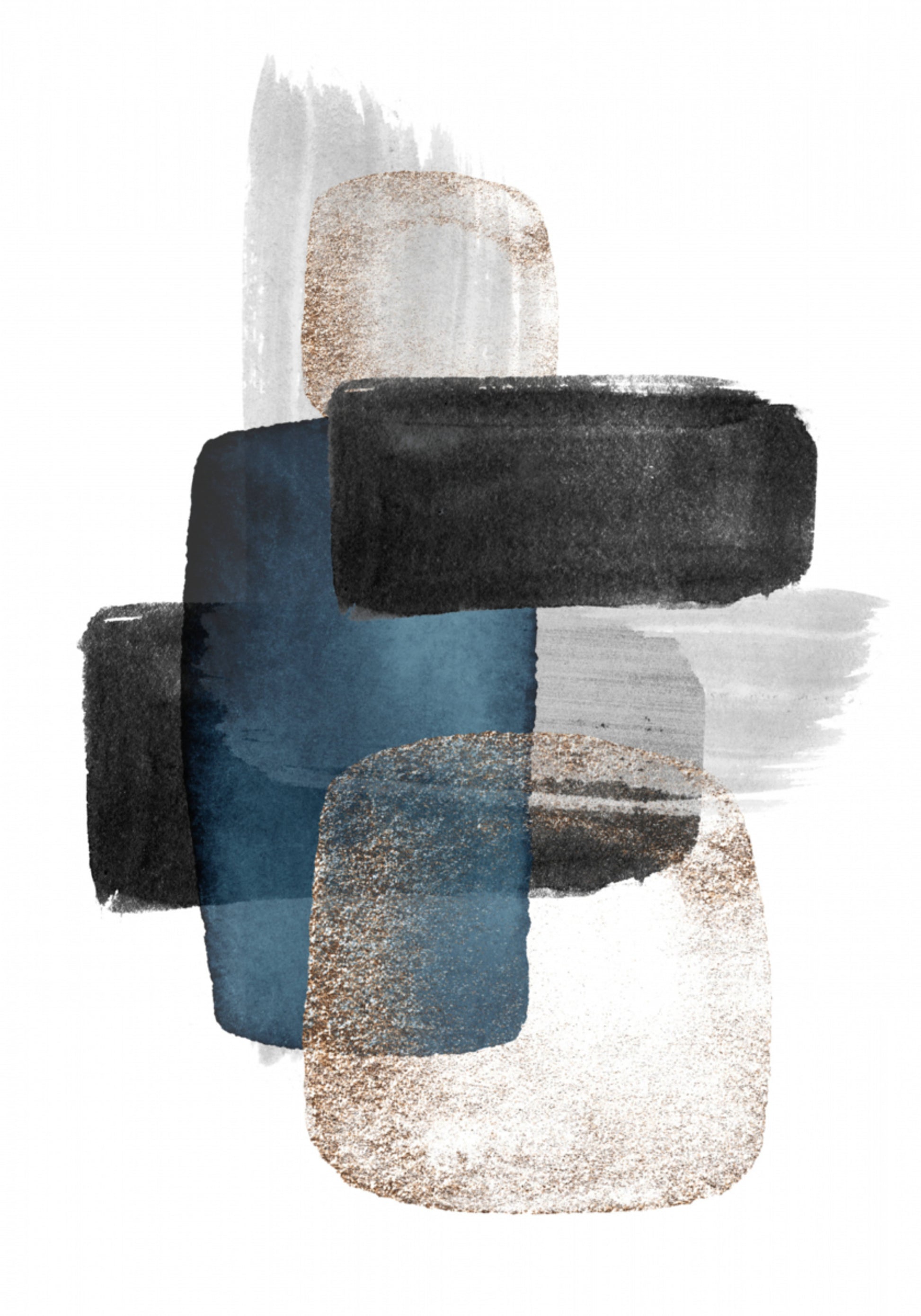 Abstracte blauwe gouden blokken