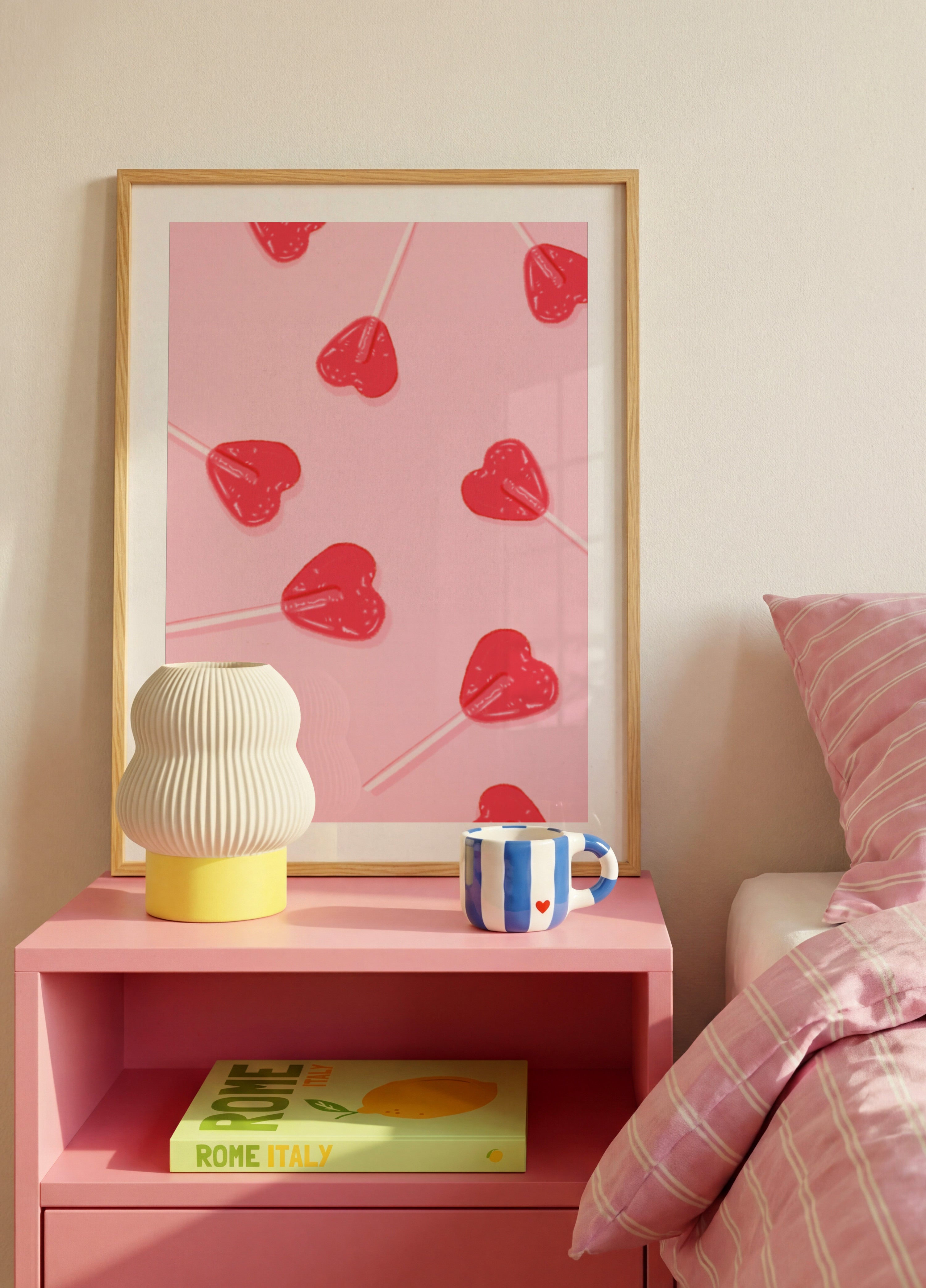 Roze hartlolly's