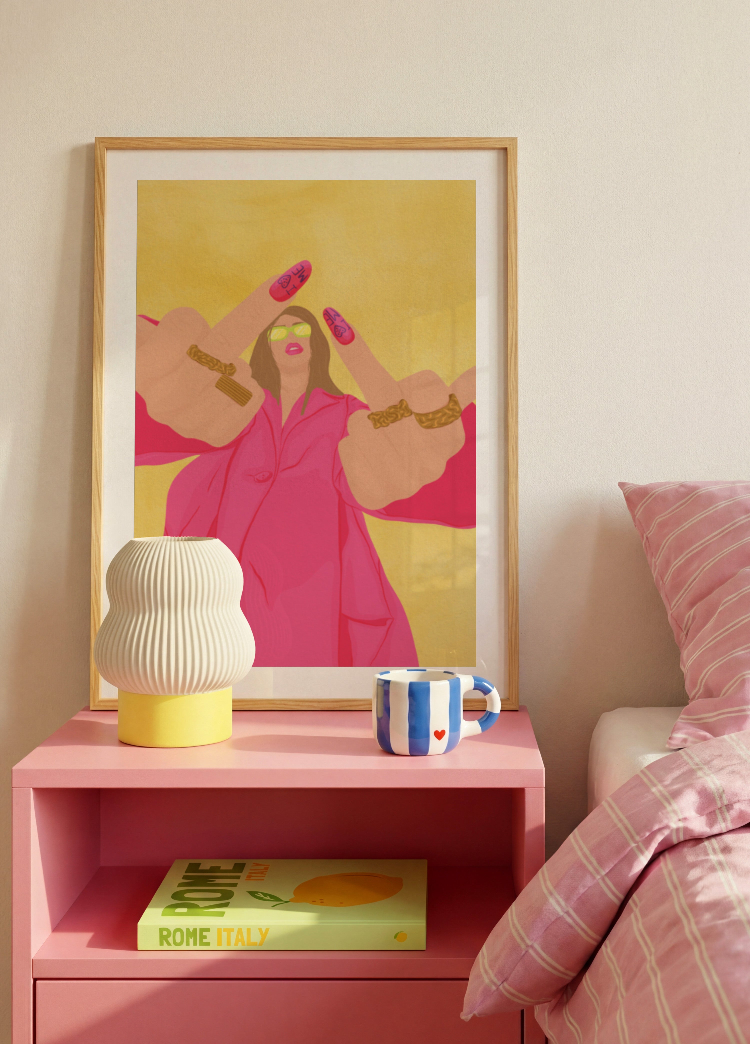 Roze Mode V-teken