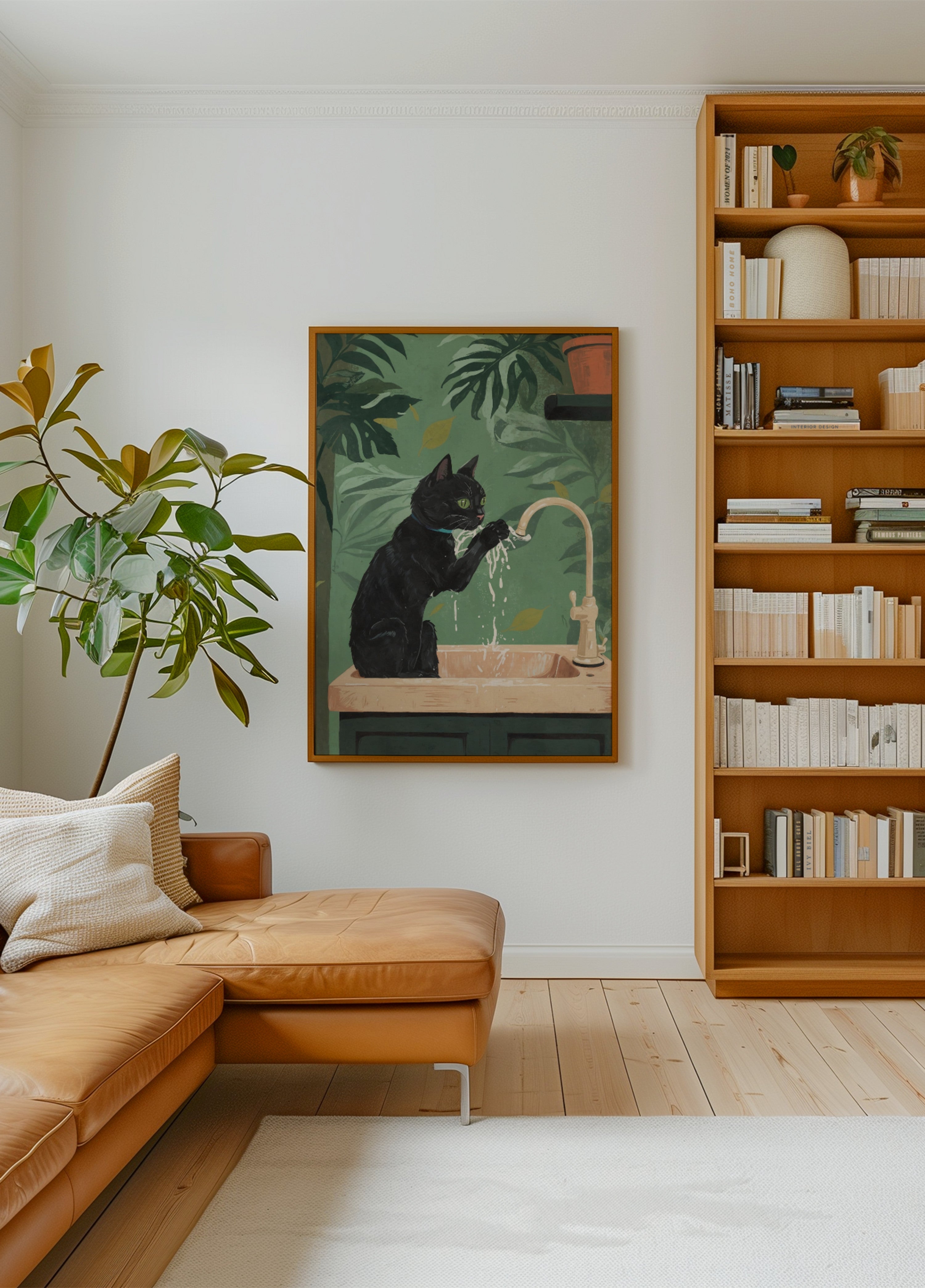 Waterspel voor zwarte katten