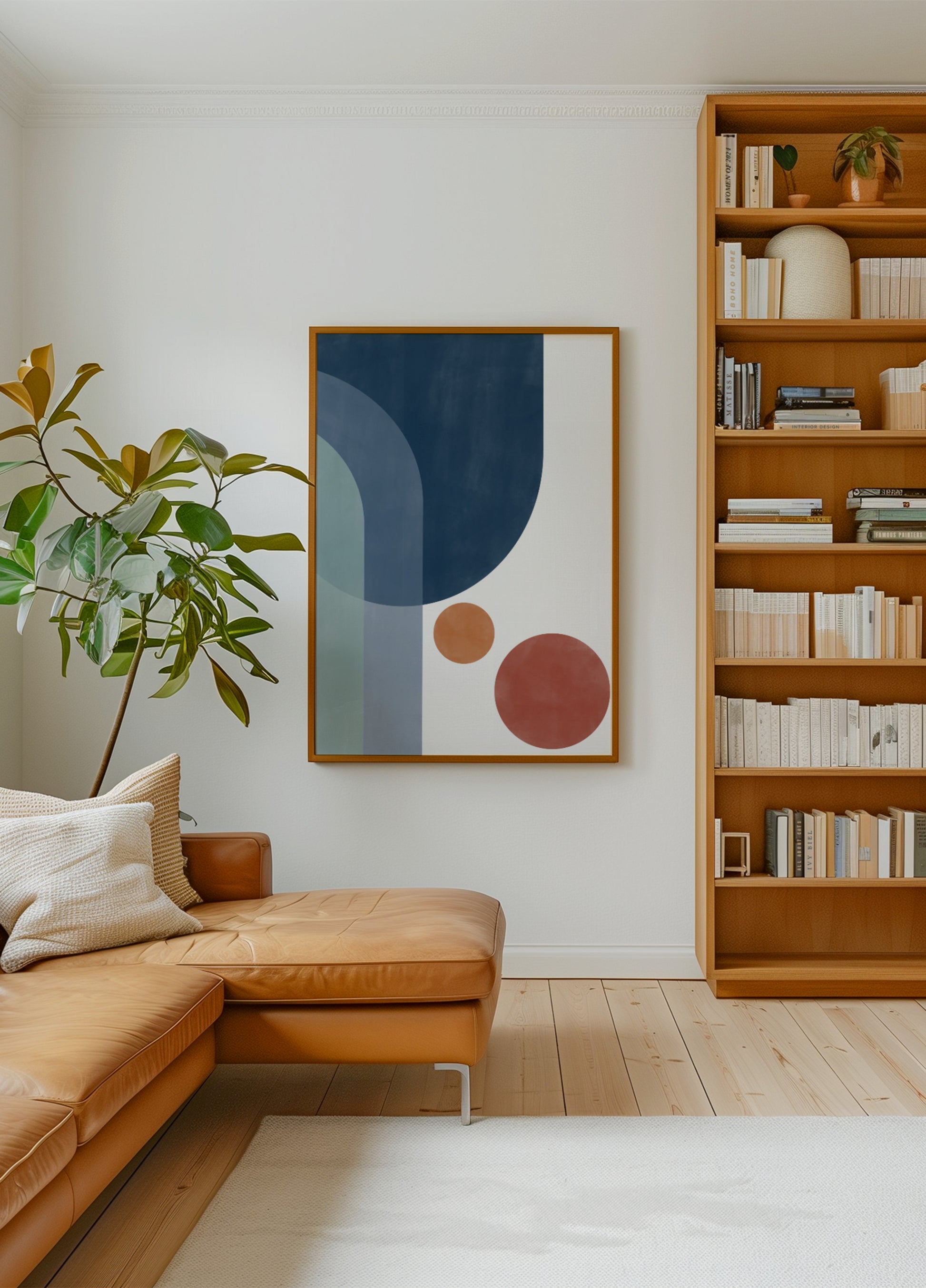 Geometrische blauw oranje samenvatting