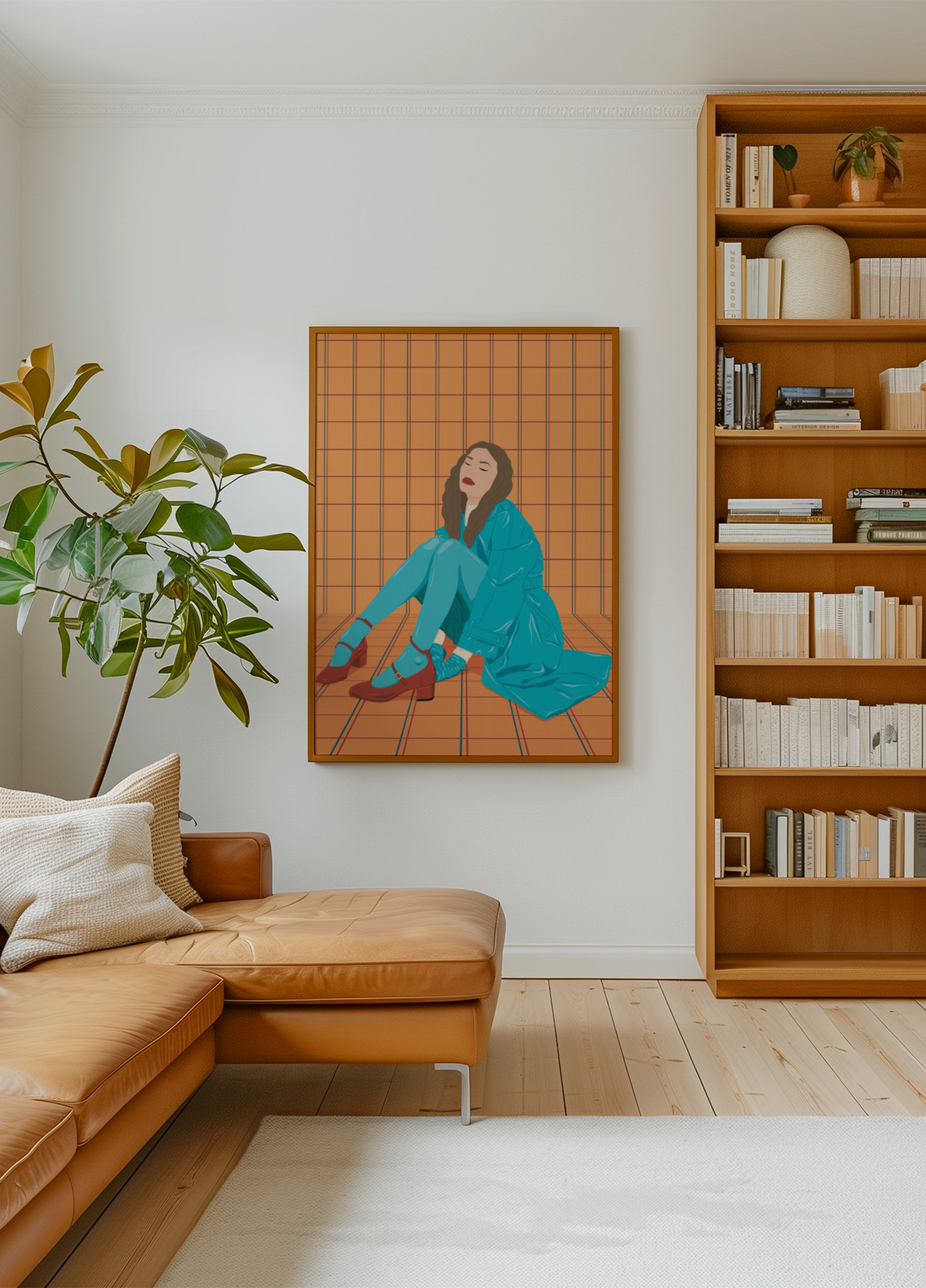 Stijlvolle vrouw in blauwgroen