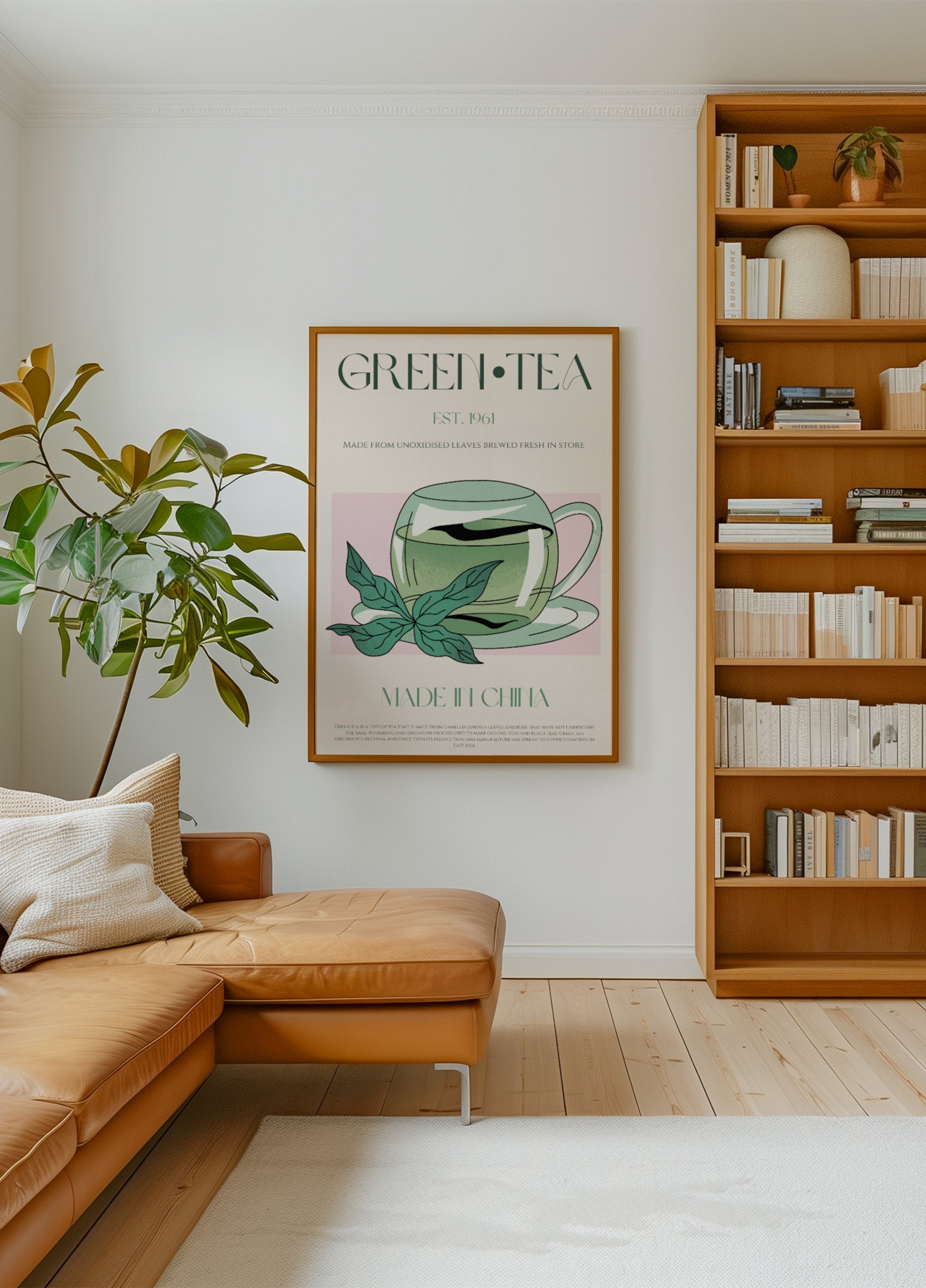 Verse groene thee illustratie