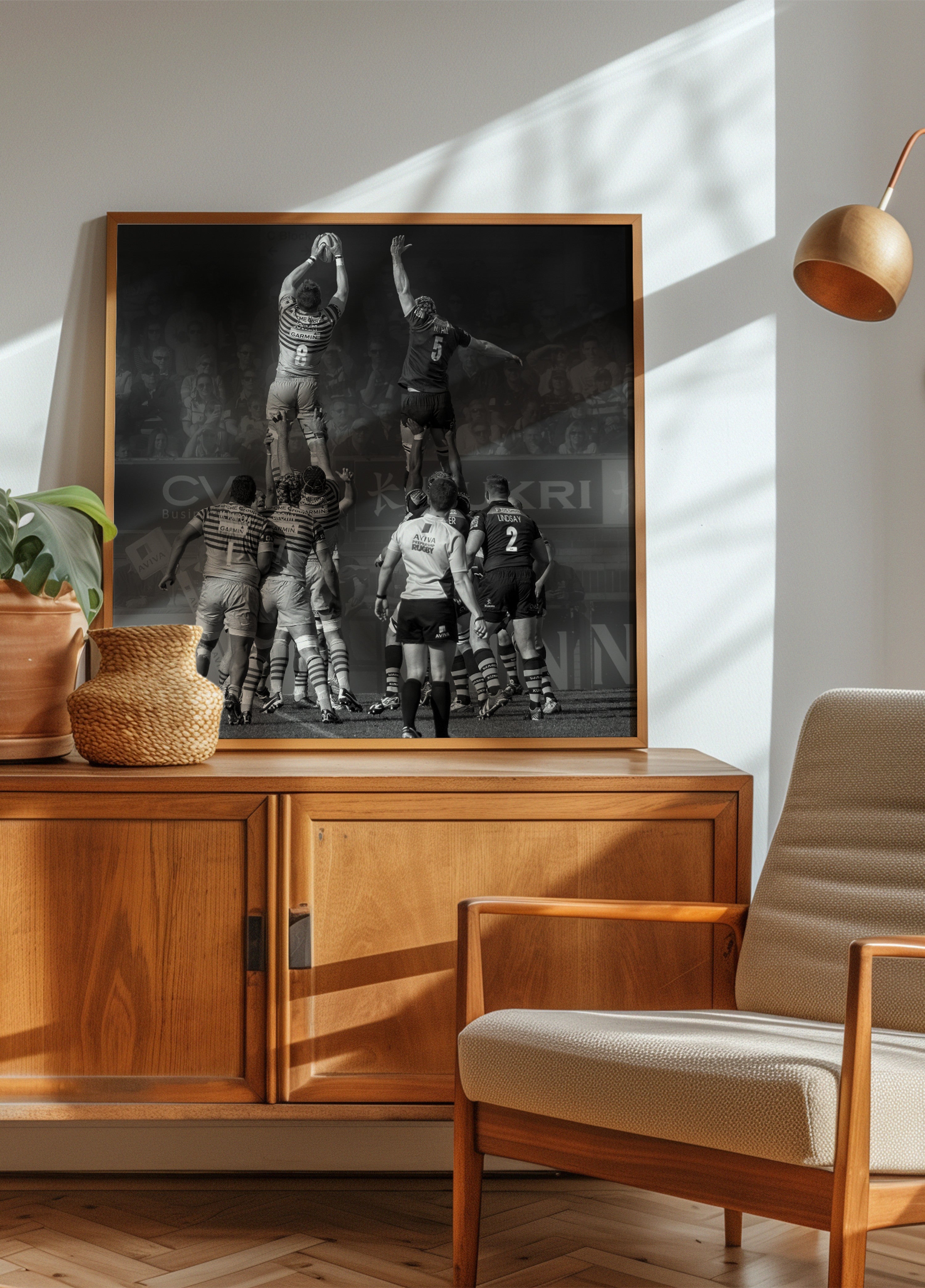 Rugby lineout-actie