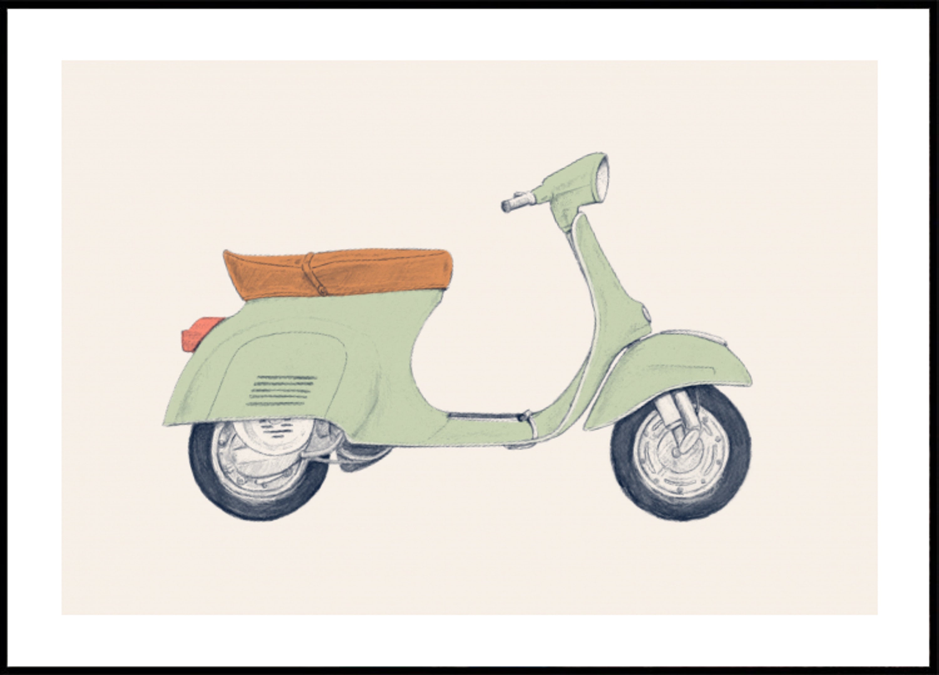 Vintage groene scooter