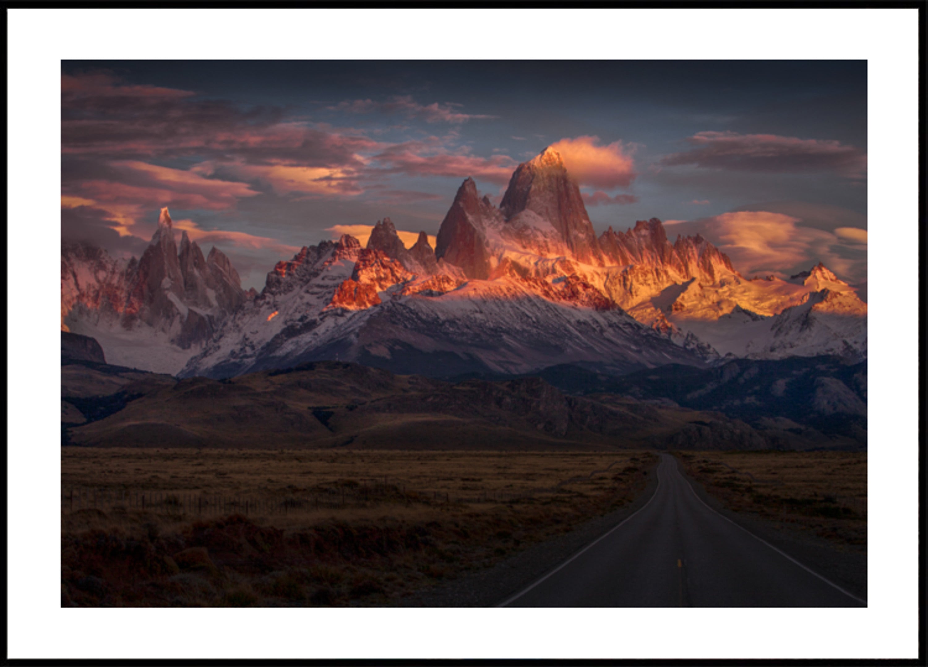 Gouden zonsondergang in Patagonië