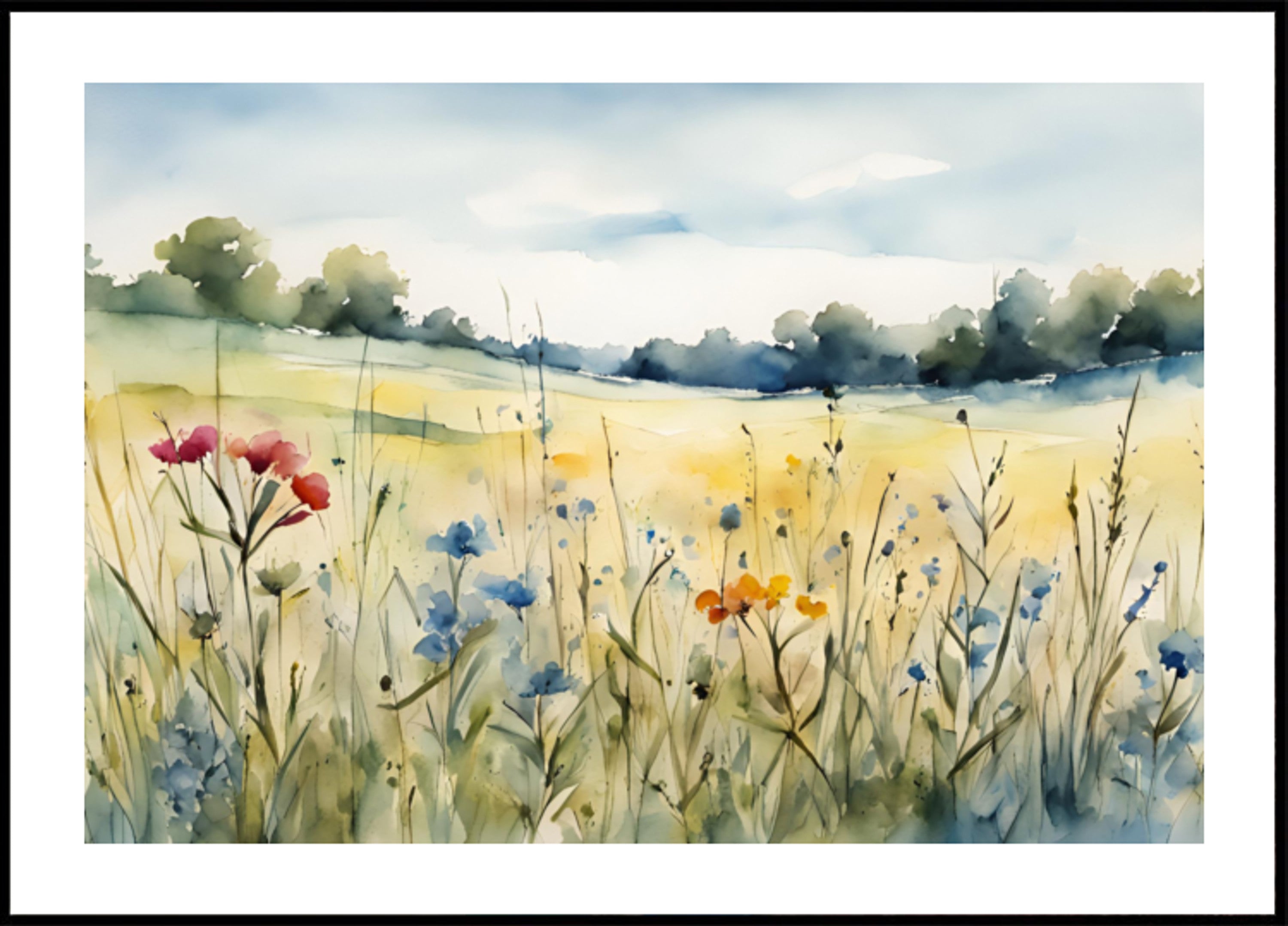 Wildflower veld aquarel