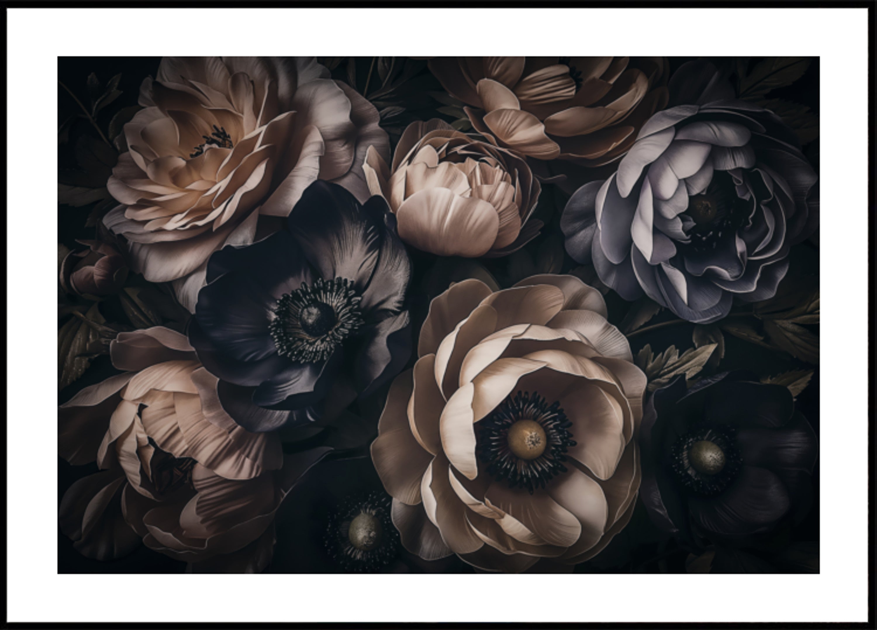 Elegante donkere bloemen